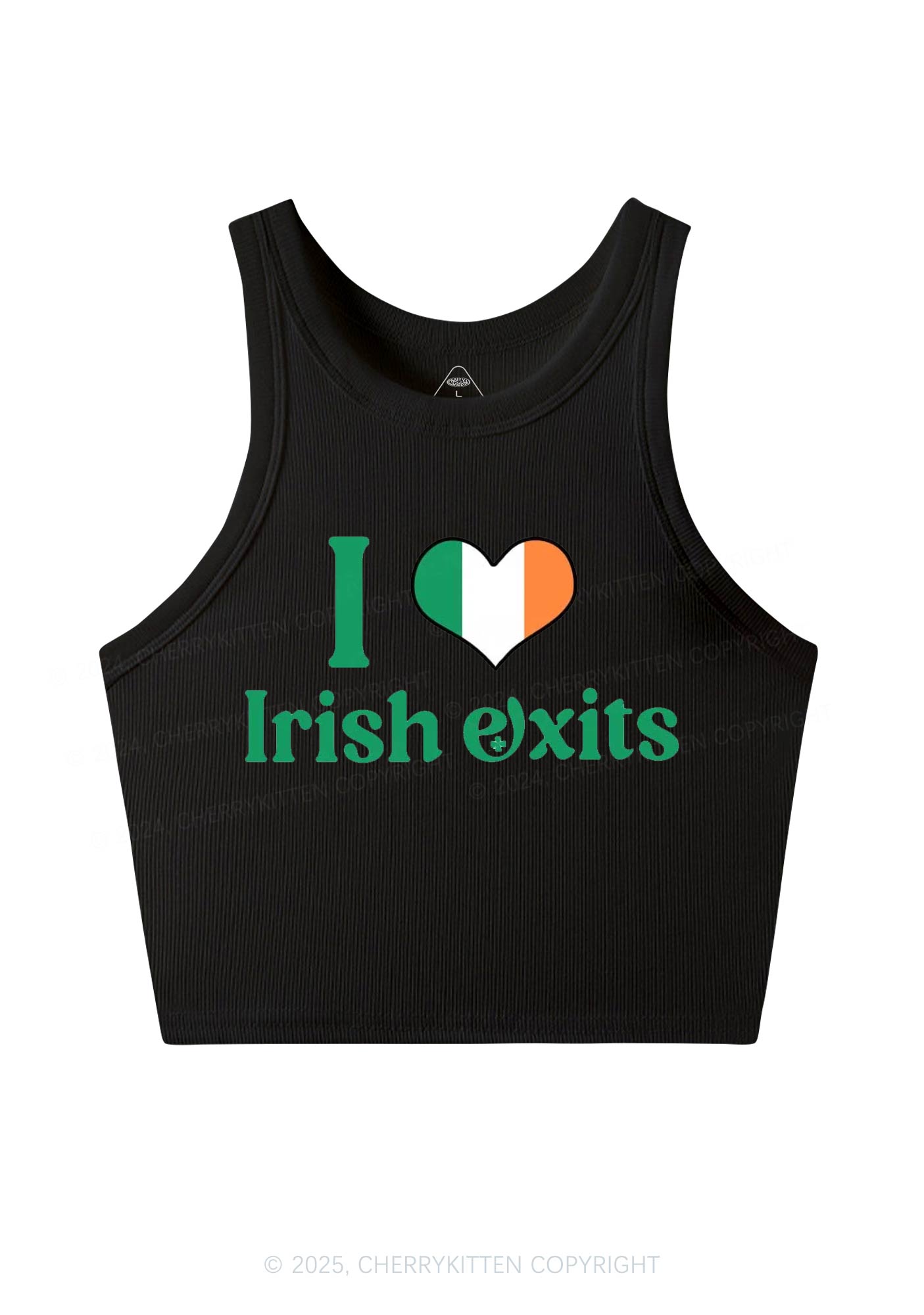 I Love Irish Exits St Patricks Y2K Crop Tank Top Cherrykitten