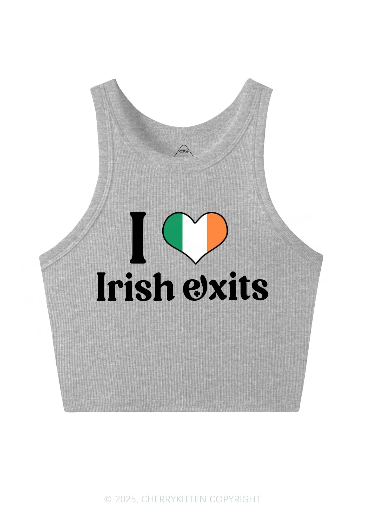 I Love Irish Exits St Patricks Y2K Crop Tank Top Cherrykitten