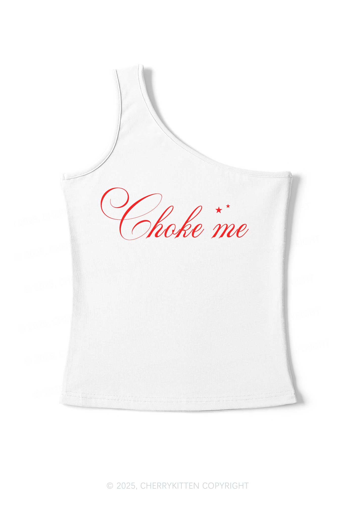 Choke Me Y2K One Shoulder Tank Top Cherrykitten