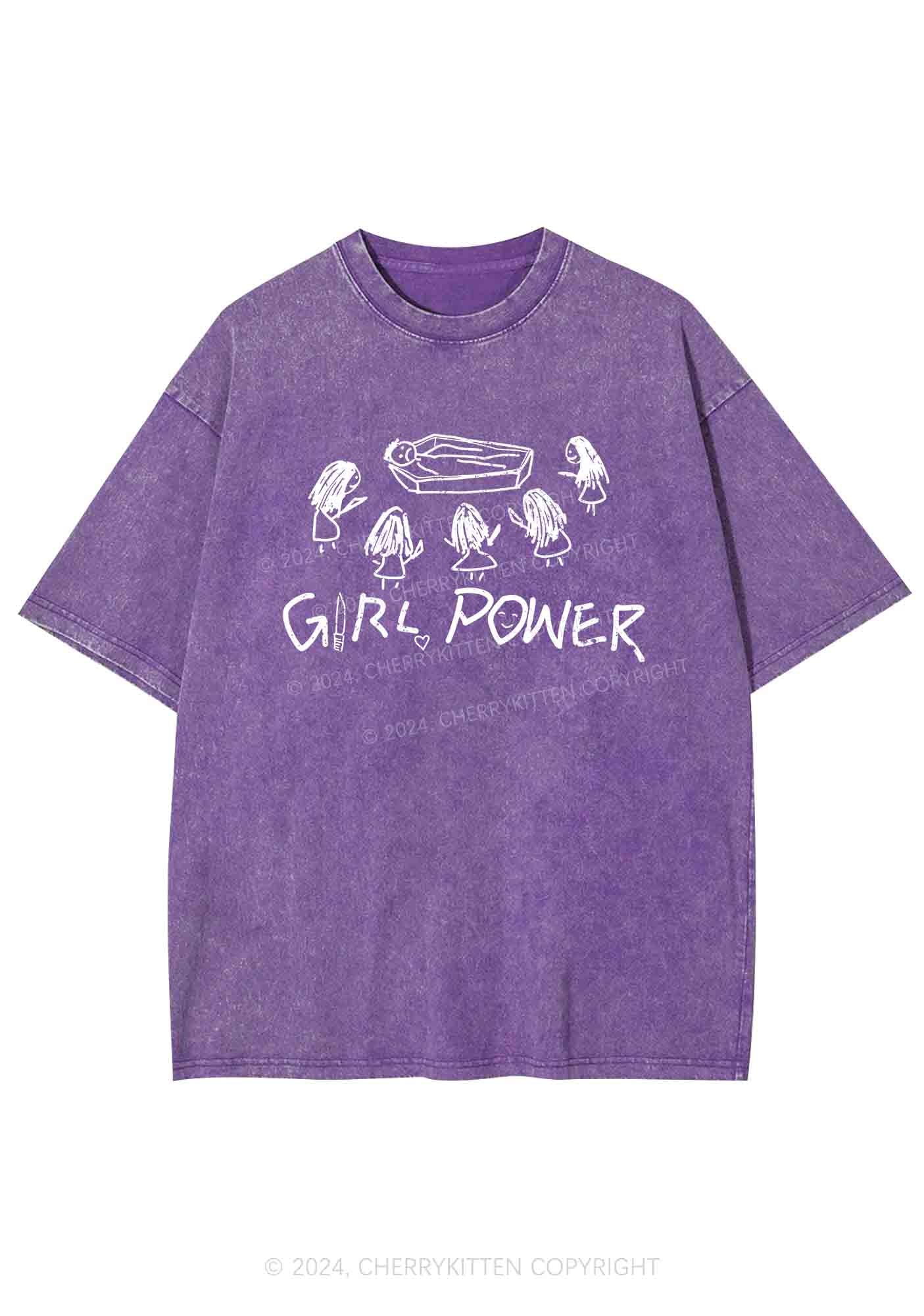 Girls Power Y2K Washed Tee Cherrykitten