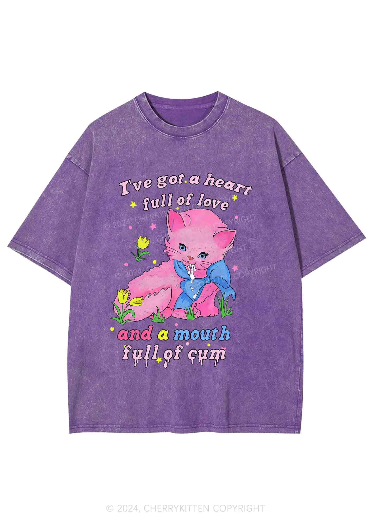 Heart Full Of Love Y2K Washed Tee Cherrykitten