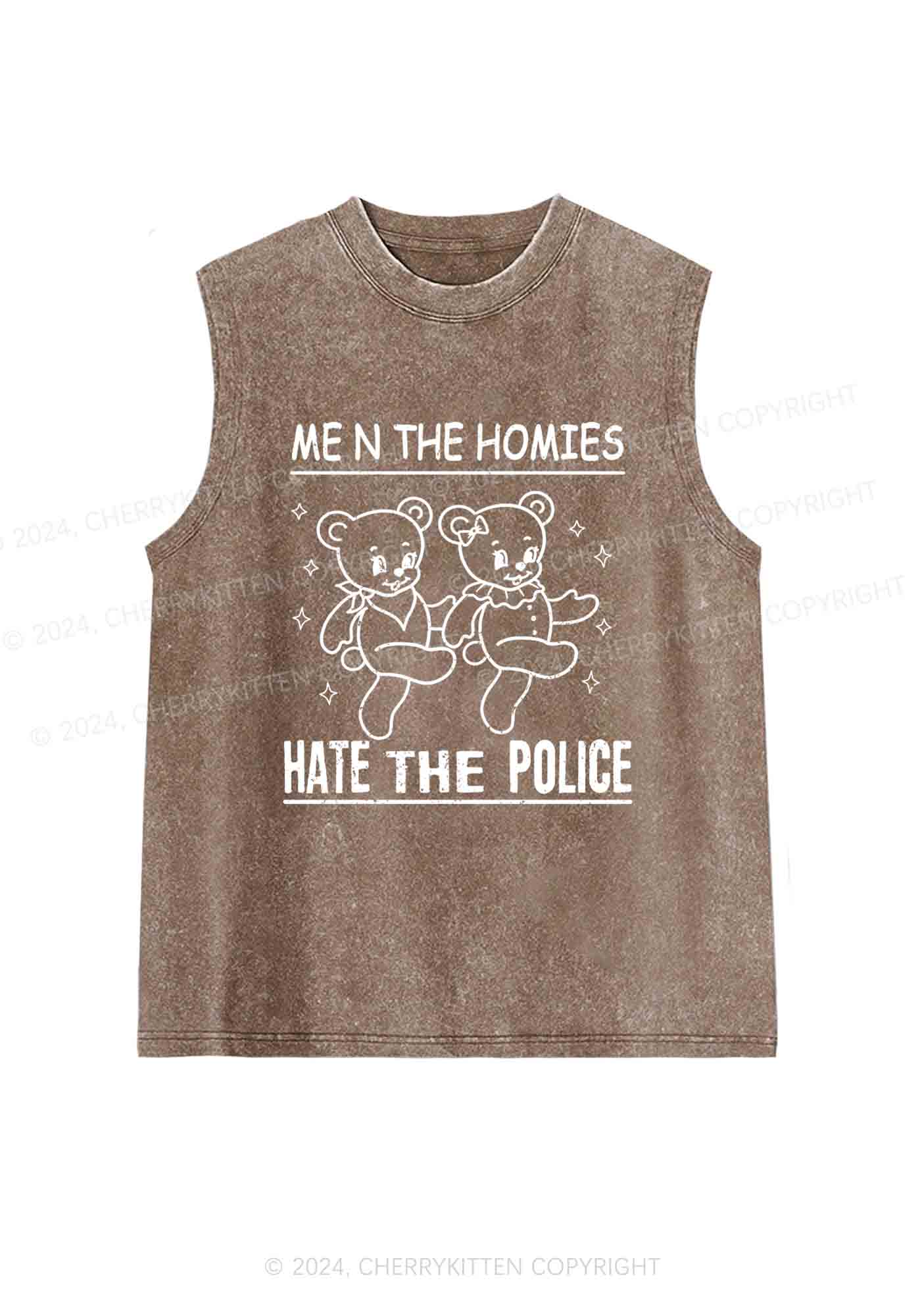 Hate The Police Y2K Washed Tank Cherrykitten