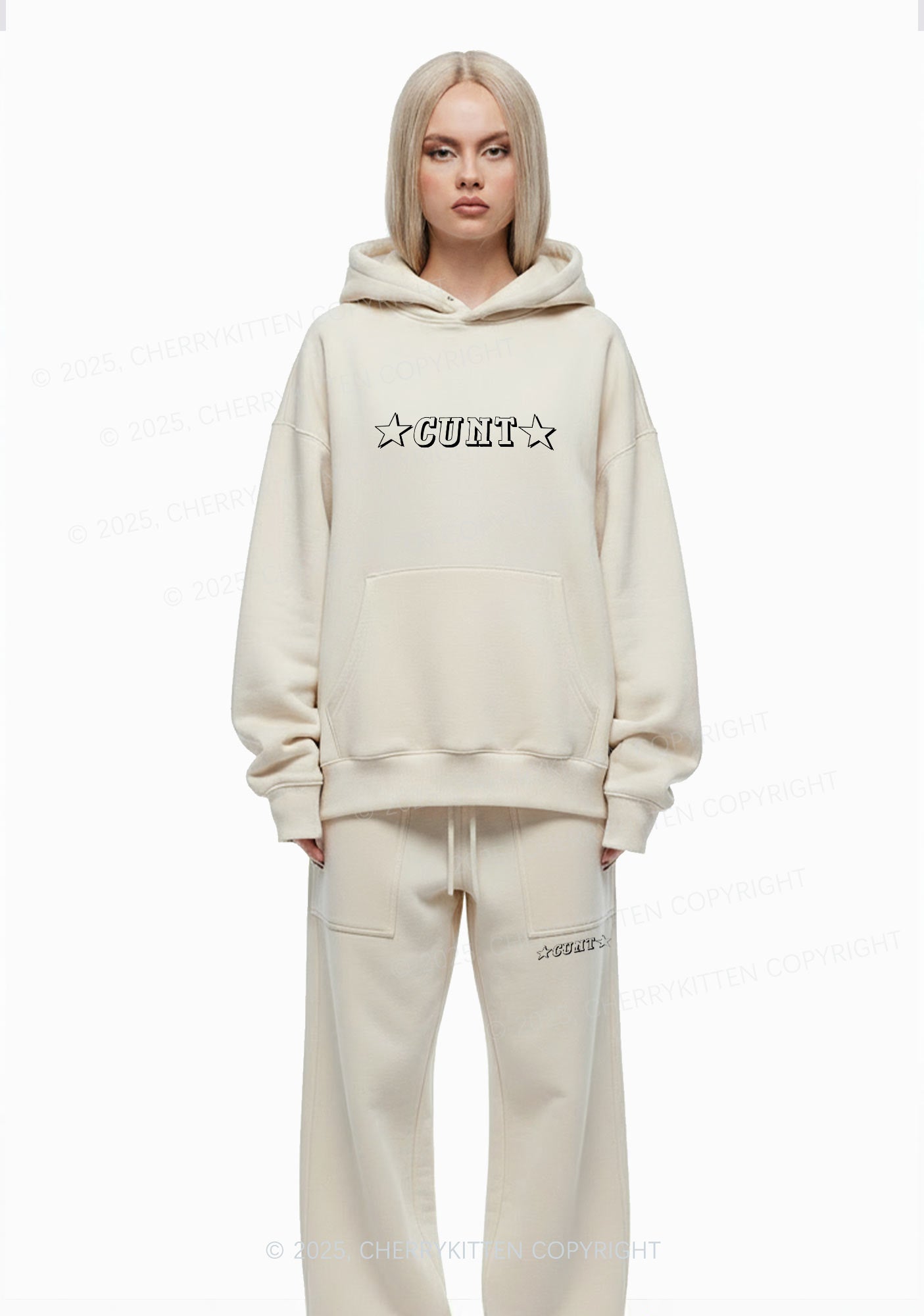 Star Count Y2K Fleece Hoodie Set Cherrykitten