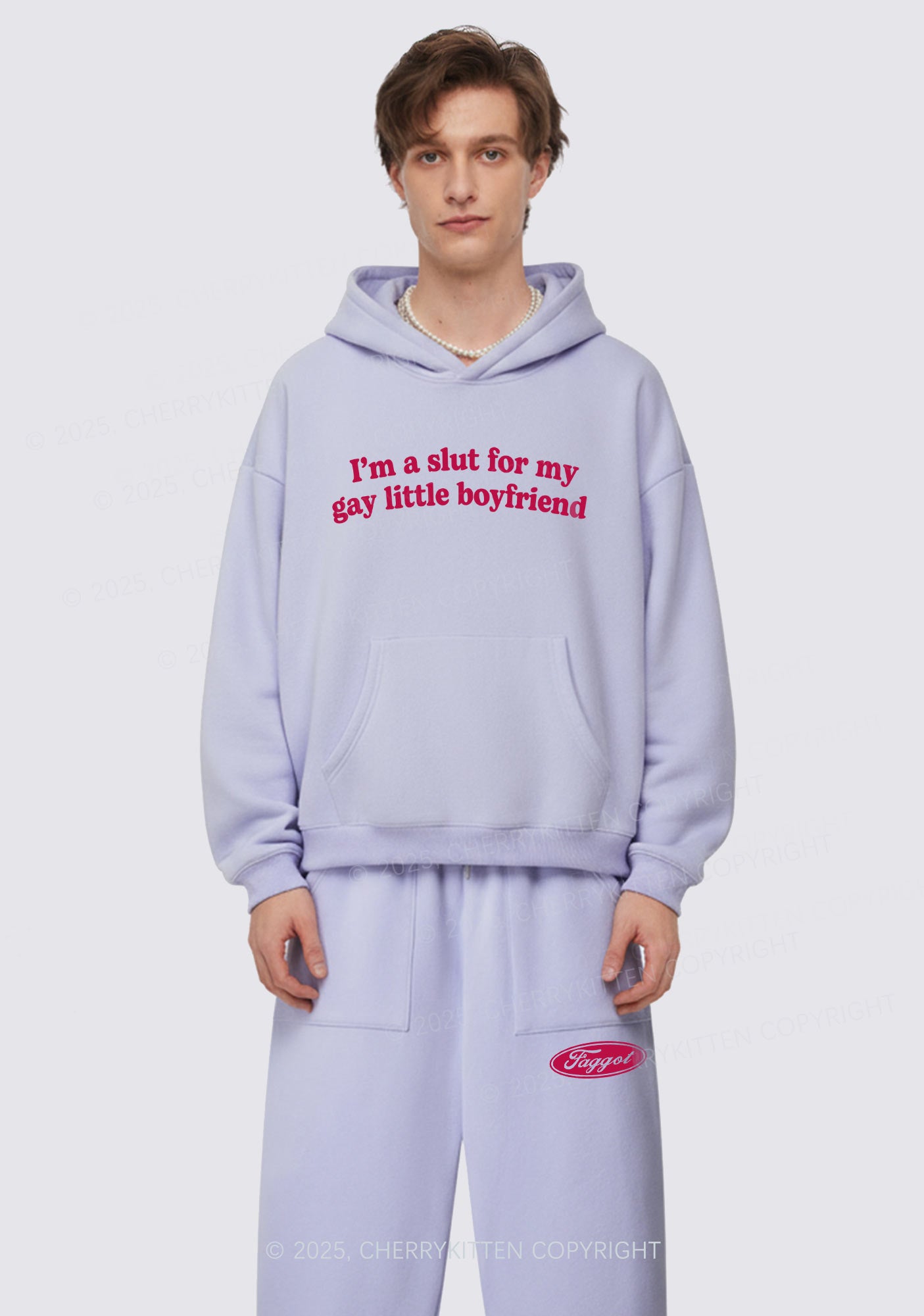 Slxt For My Gay BF Y2K Fleece Hoodie Set Cherrykitten