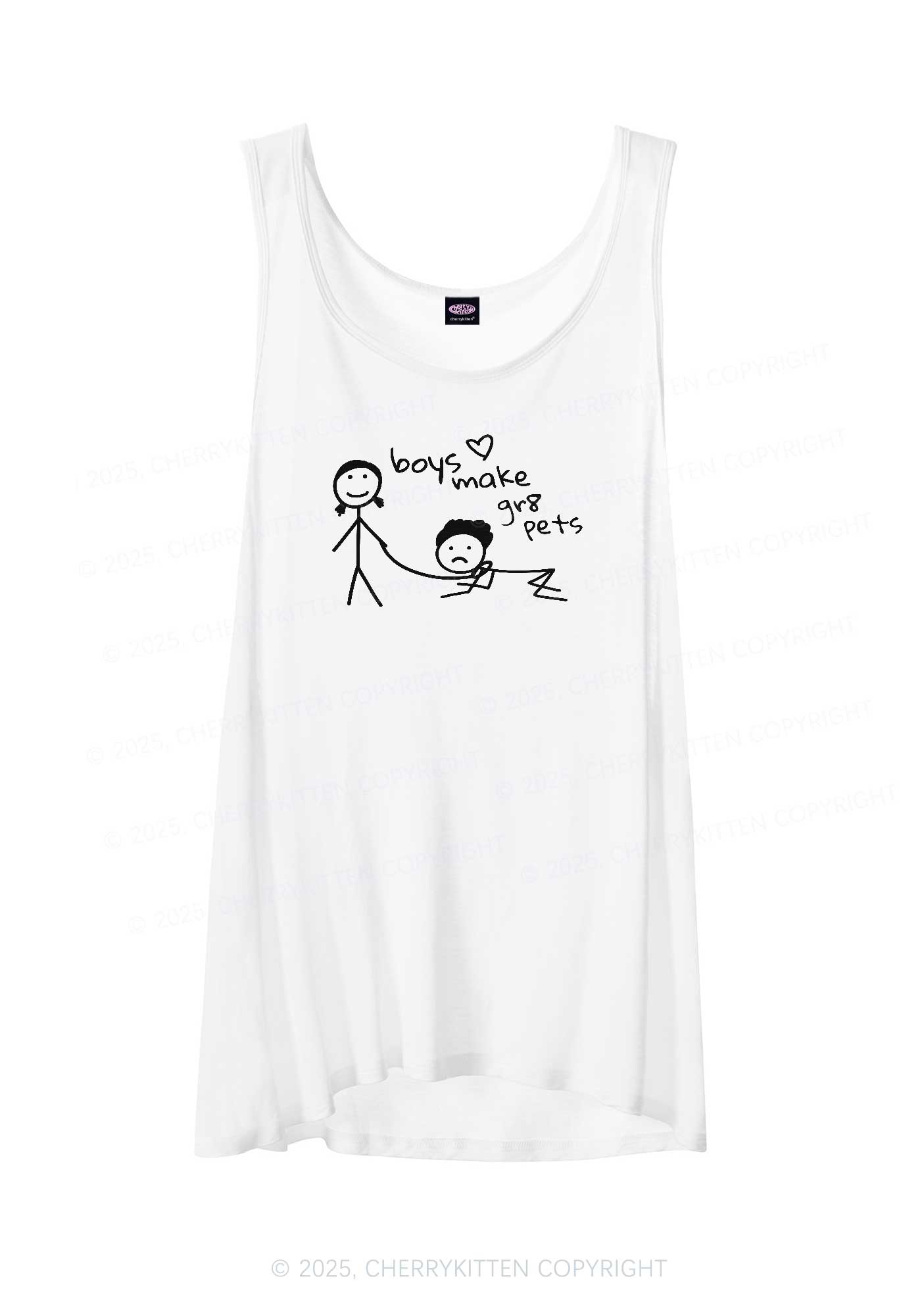 Boys Make Gr8 Pets Y2K Sheer Boyfriend Tank Cherrykitten