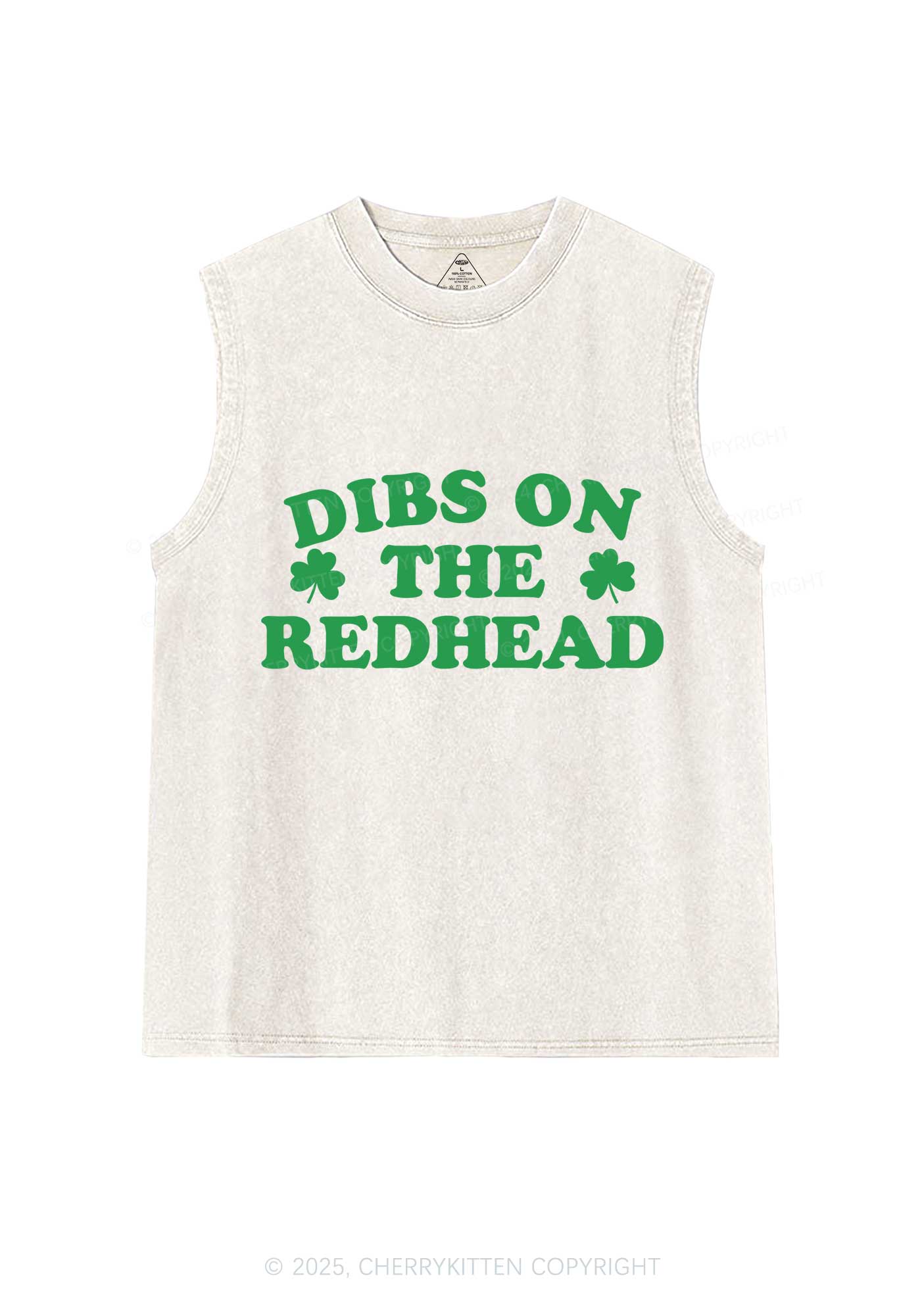 Dibs On The Redhead St Patricks Y2K Washed Tank Cherrykitten