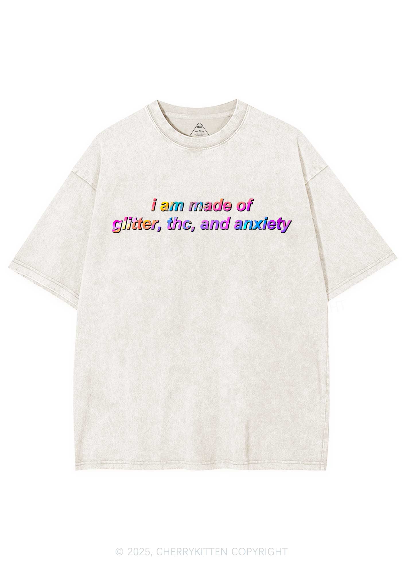Made Of Glitter And Anxiety Y2K Shirts Washed Tee Cherrykitten