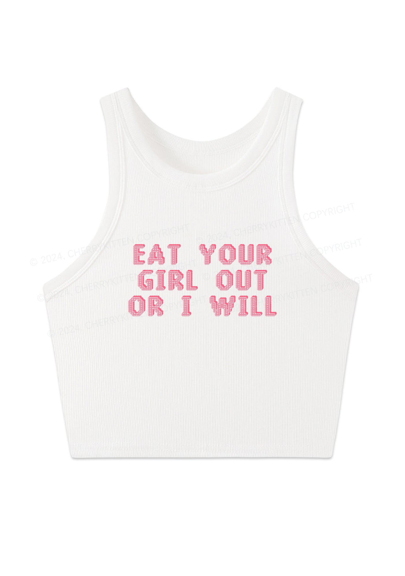Eat Your Girl Out Y2K Crop Tank Top Cherrykitten