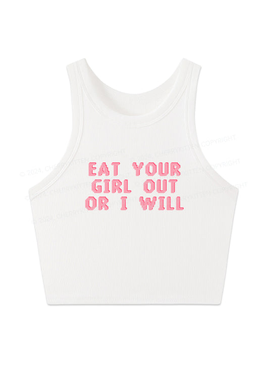Eat Your Girl Out Y2K Crop Tank Top Cherrykitten