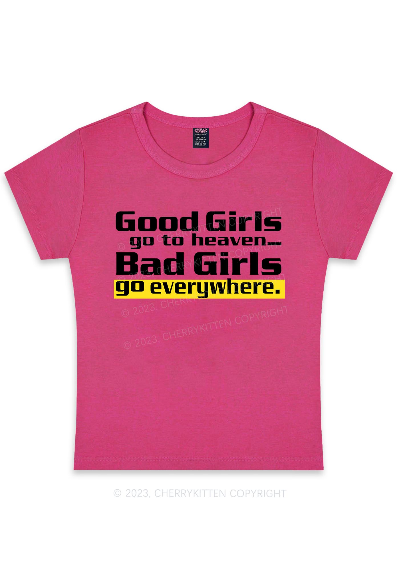 Bad Girls Go Everywhere Y2K Baby Tee Cherrykitten