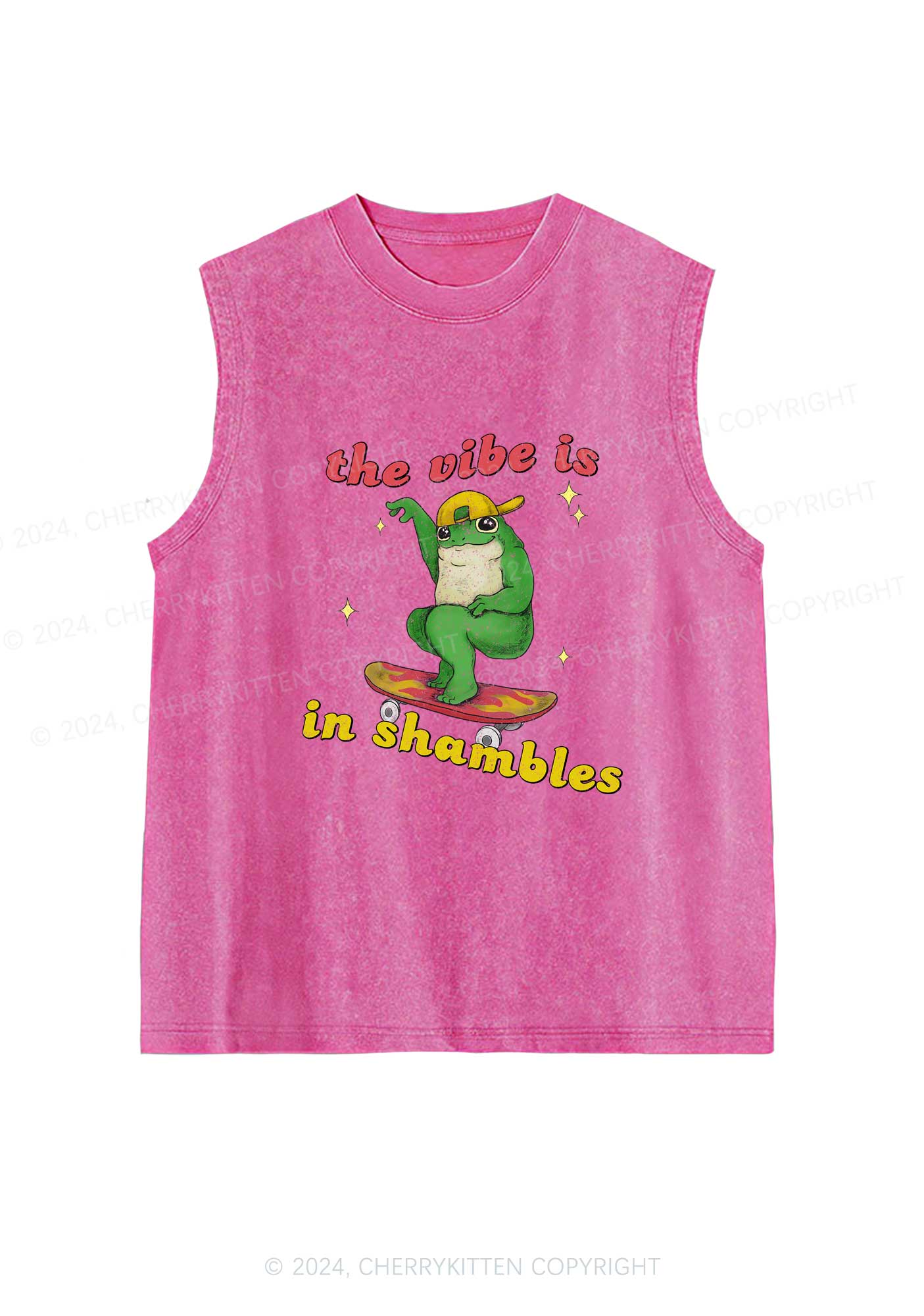 Shambles Vibe Y2K Washed Tank Cherrykitten