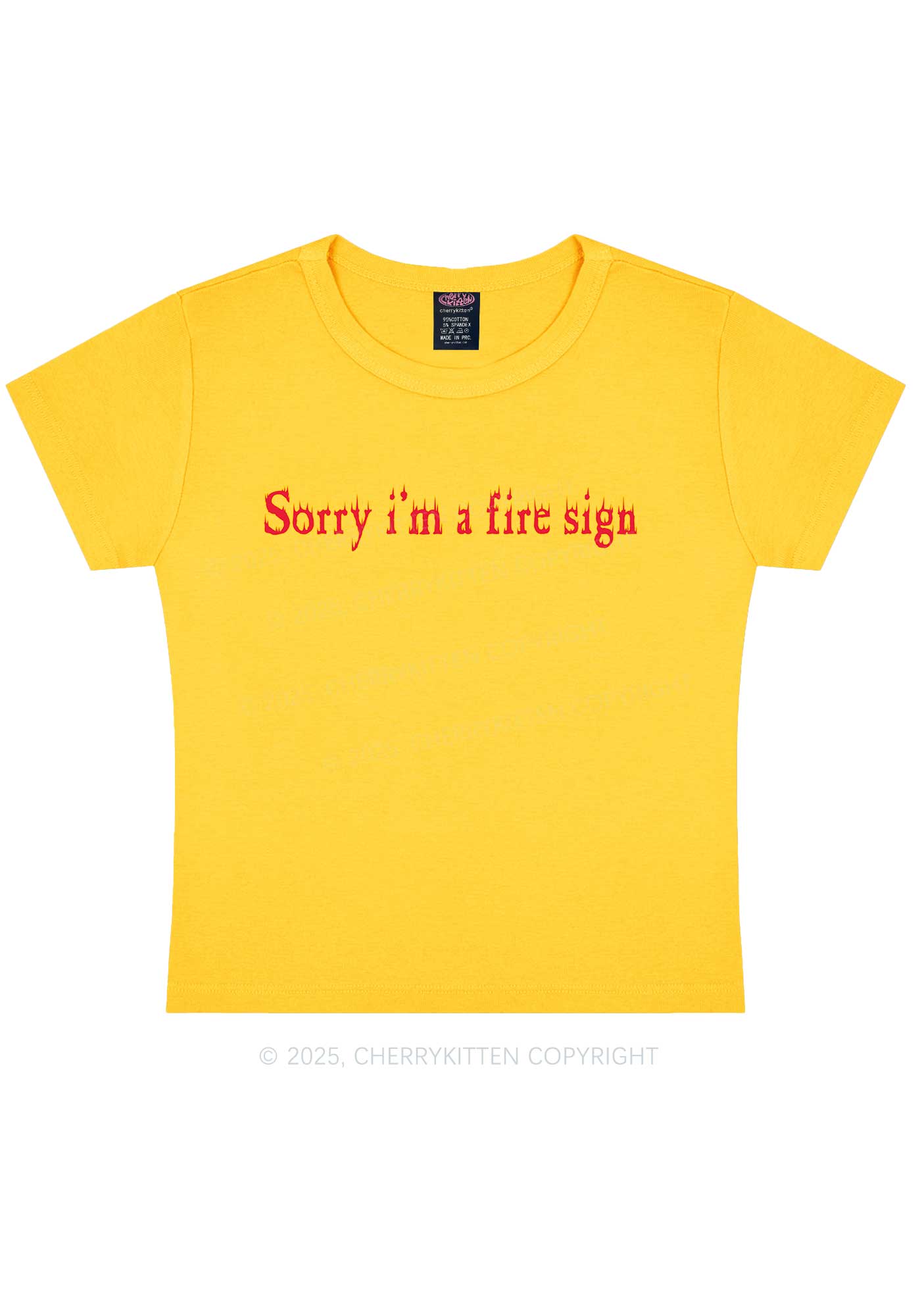 Fire Sign Y2K Baby Tee Cherrykitten