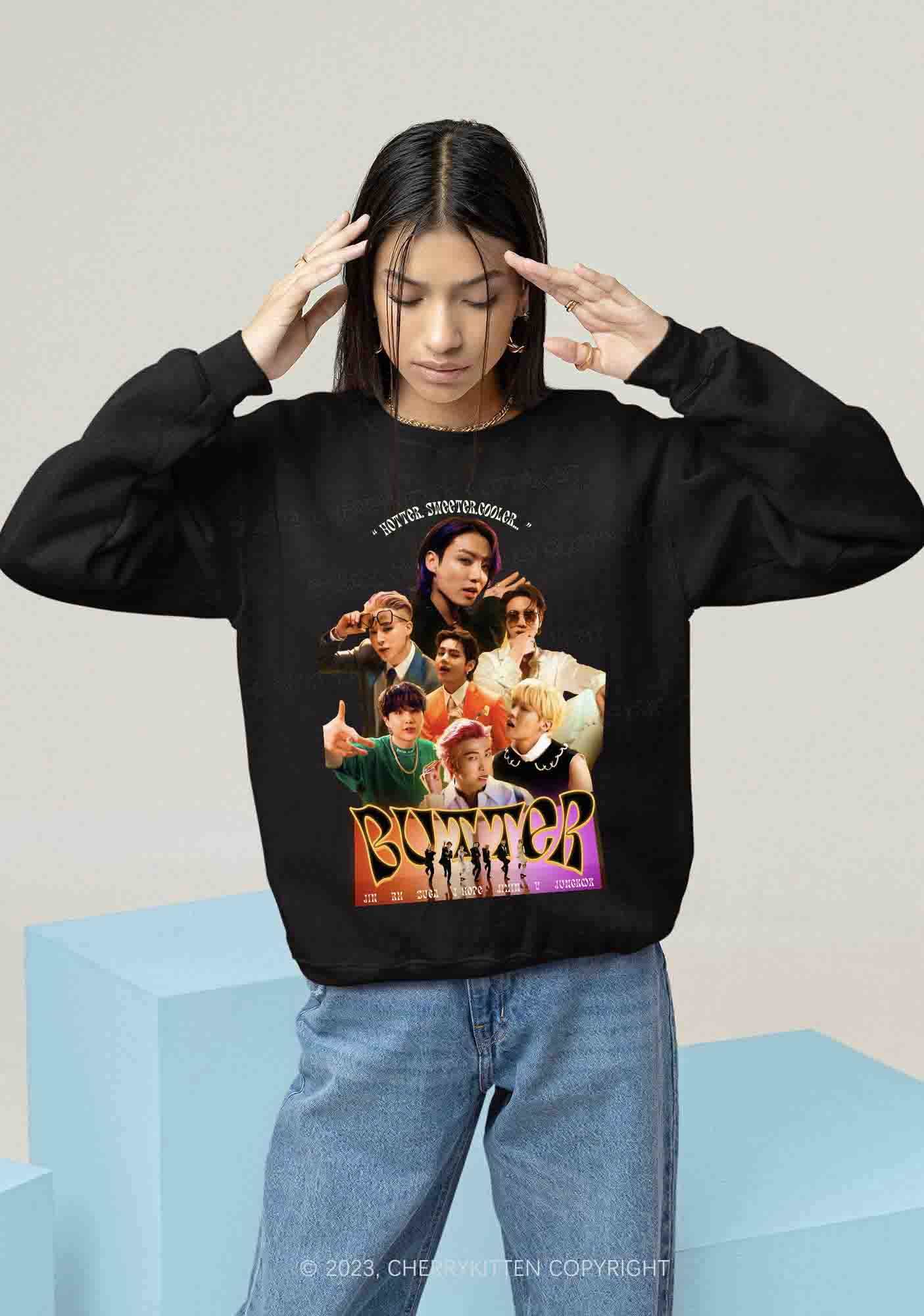 Hotter Bangtan Kpop Y2K Sweatshirt Cherrykitten