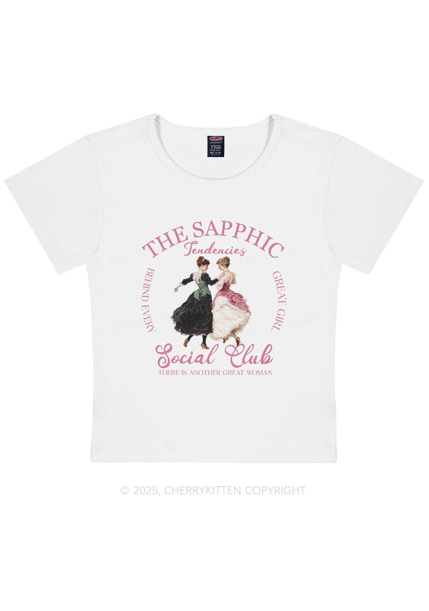 The Sapphic Pride Y2K Baby Tee Cherrykitten