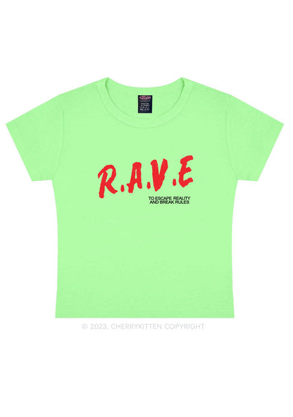 Rave To Escape Reality Y2K Baby Tee Cherrykitten