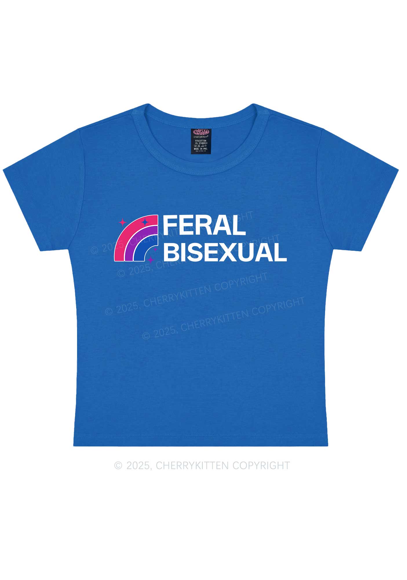Feral Bisexual Pride Y2K Baby Tee Cherrykitten