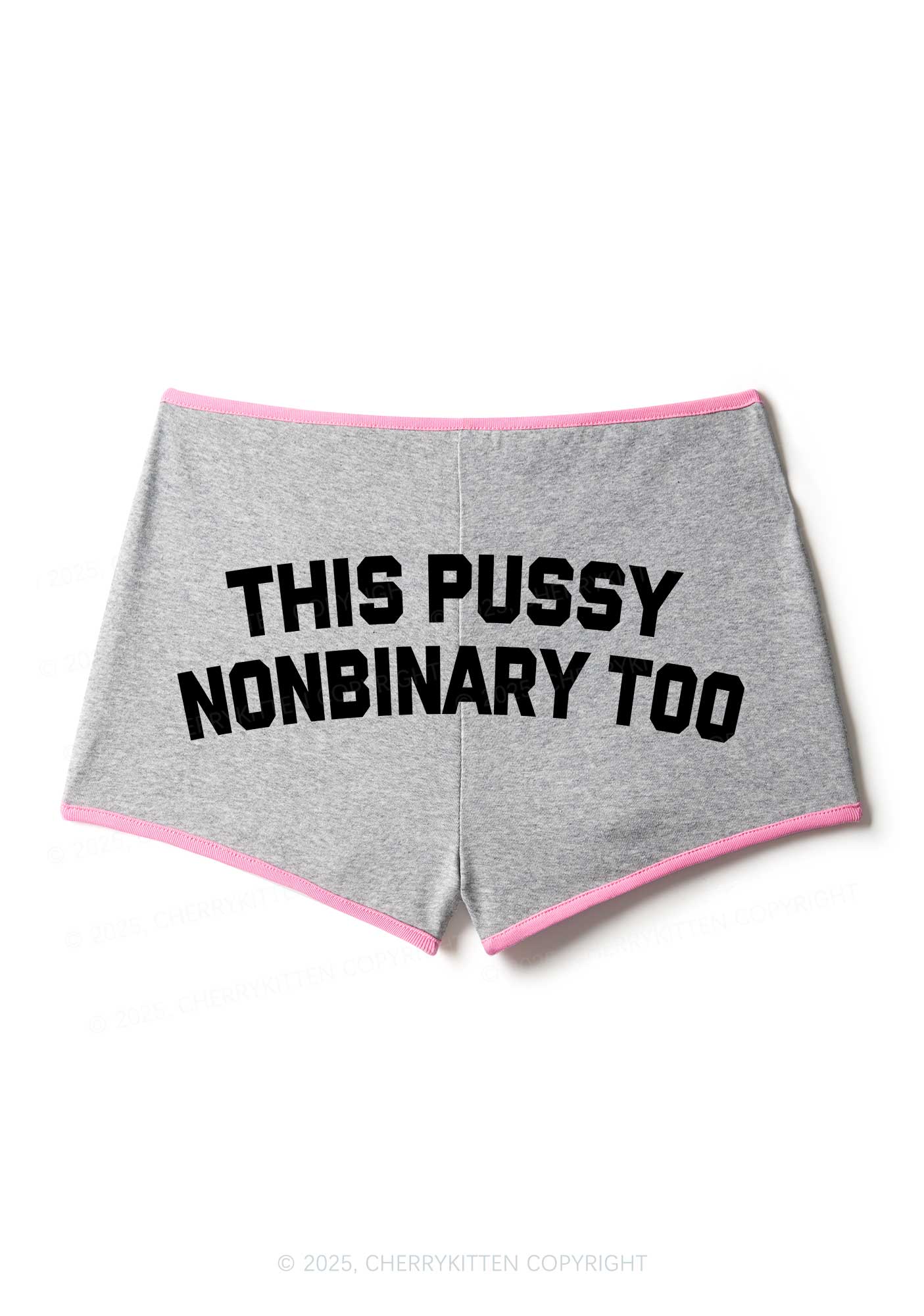 This Puxxy Nonbinary Too Pride Y2K Booty Shorts Cherrykitten