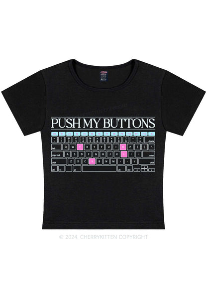 Push My Buttons Y2K Baby Tee Cherrykitten