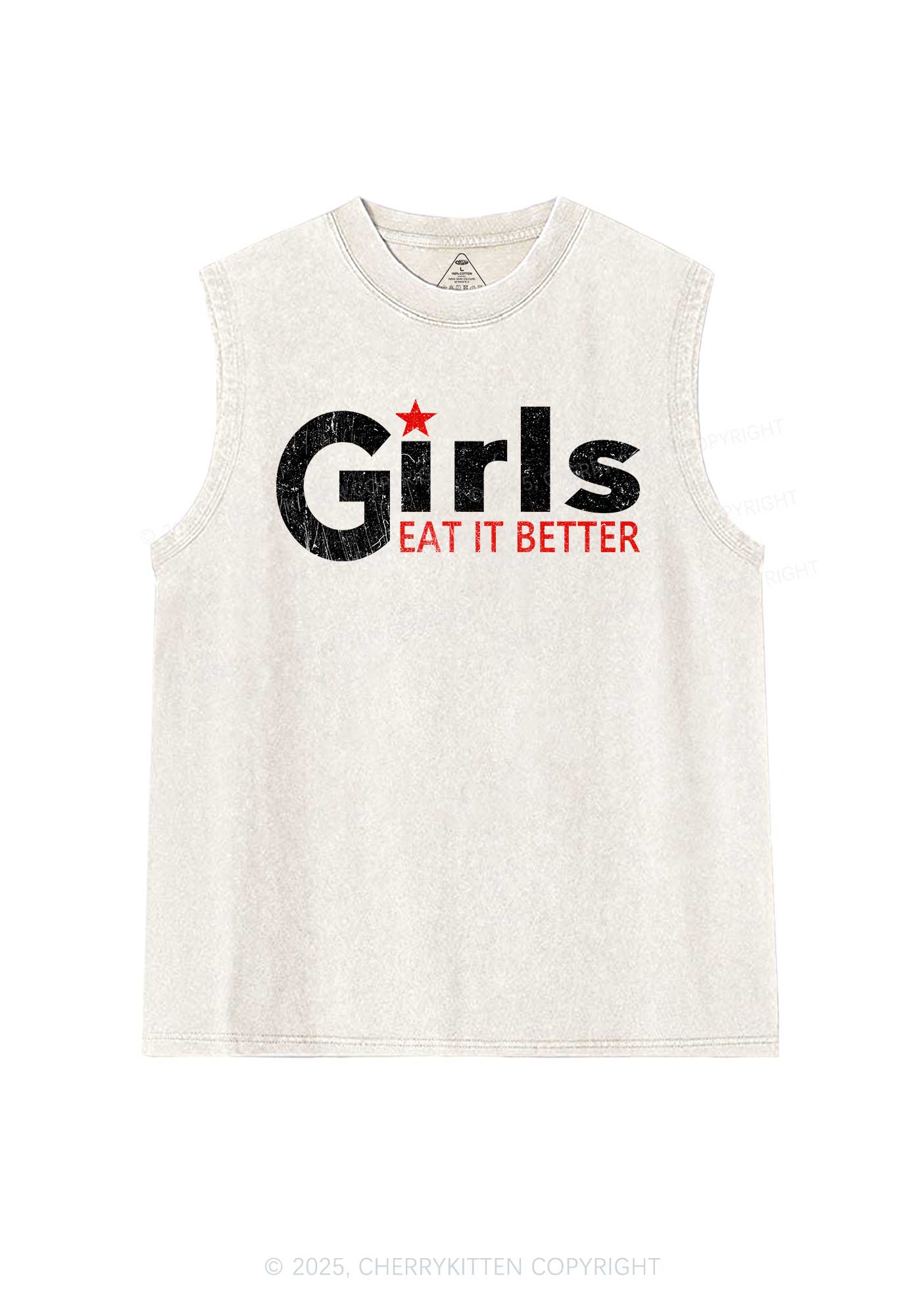 Girls Eat It Better Pride Y2K Washed Muscle Tank Cherrykitten