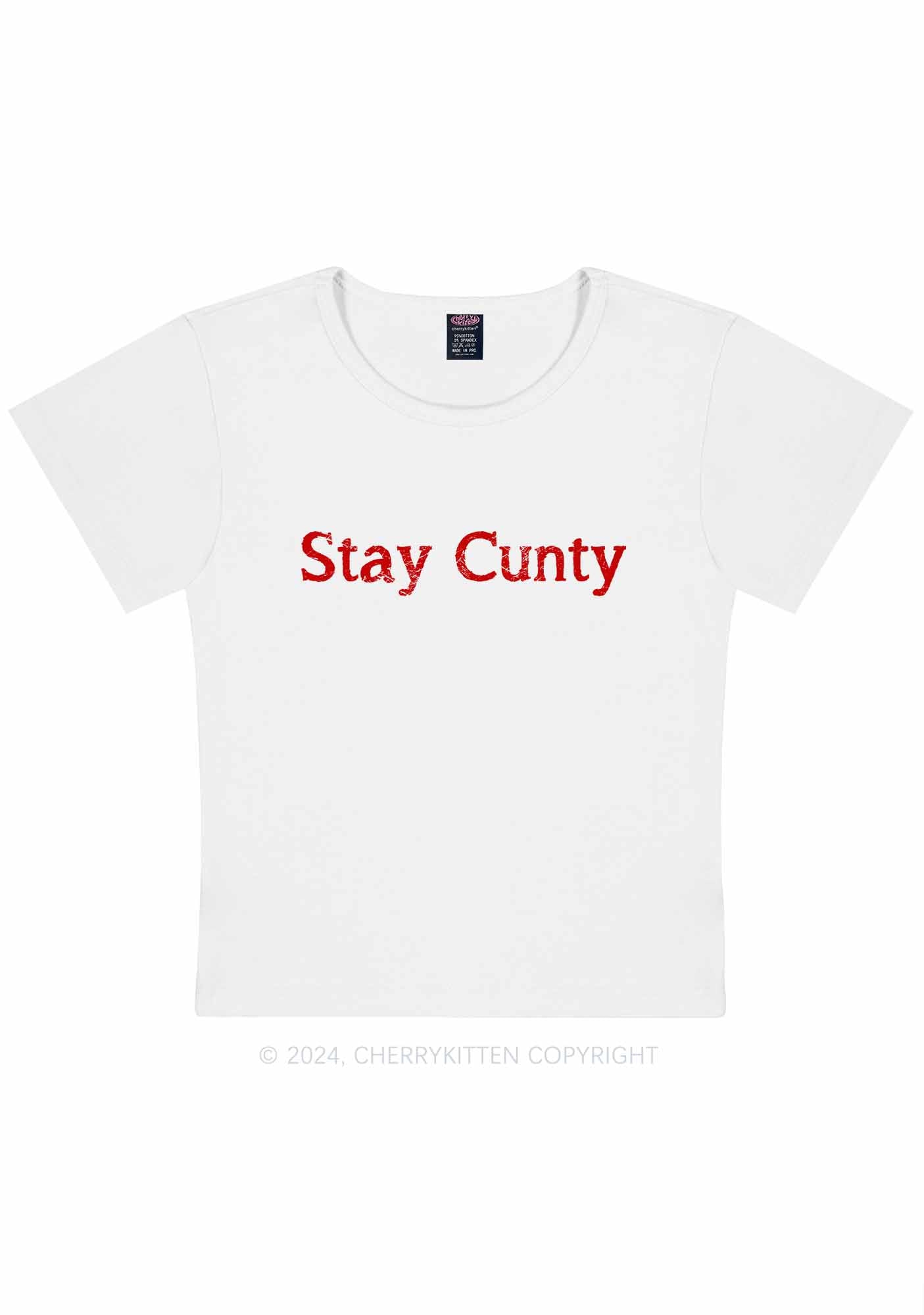 Curvy Stay Cxnty Y2K Baby Tee Cherrykitten