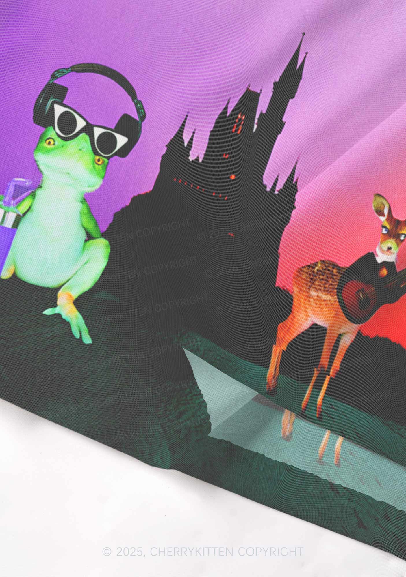 Frog Deer Castle Y2K Mesh Cami Tank Cherrykitten
