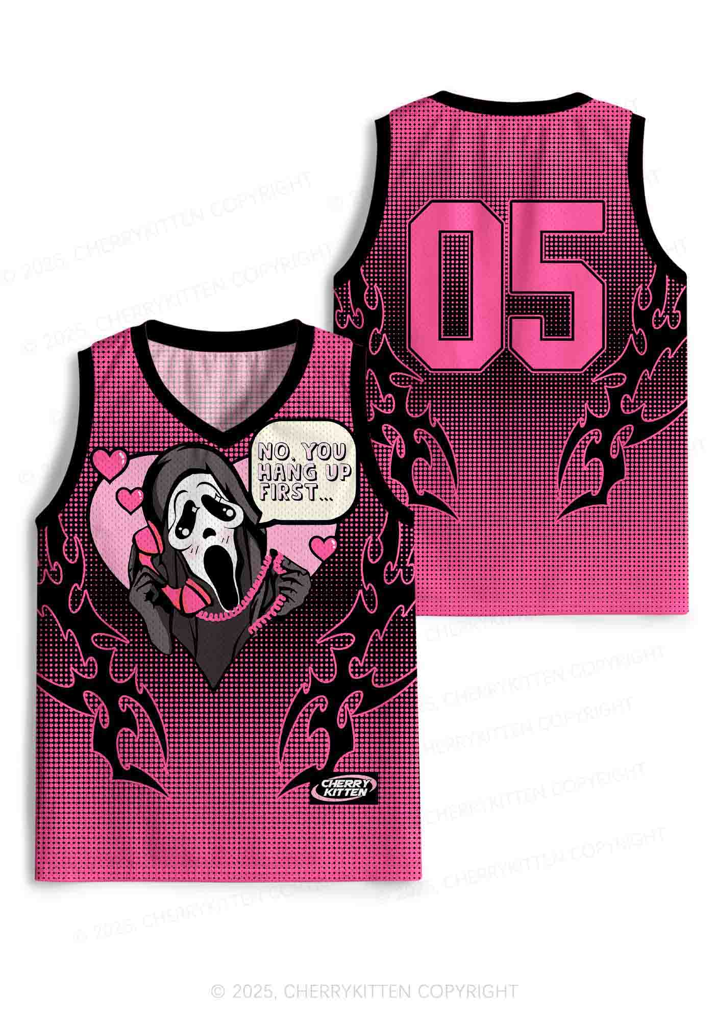 Halloween Custom Pink Horror Hang Up Heart Y2K Sport Jersey Tank Cherrykitten