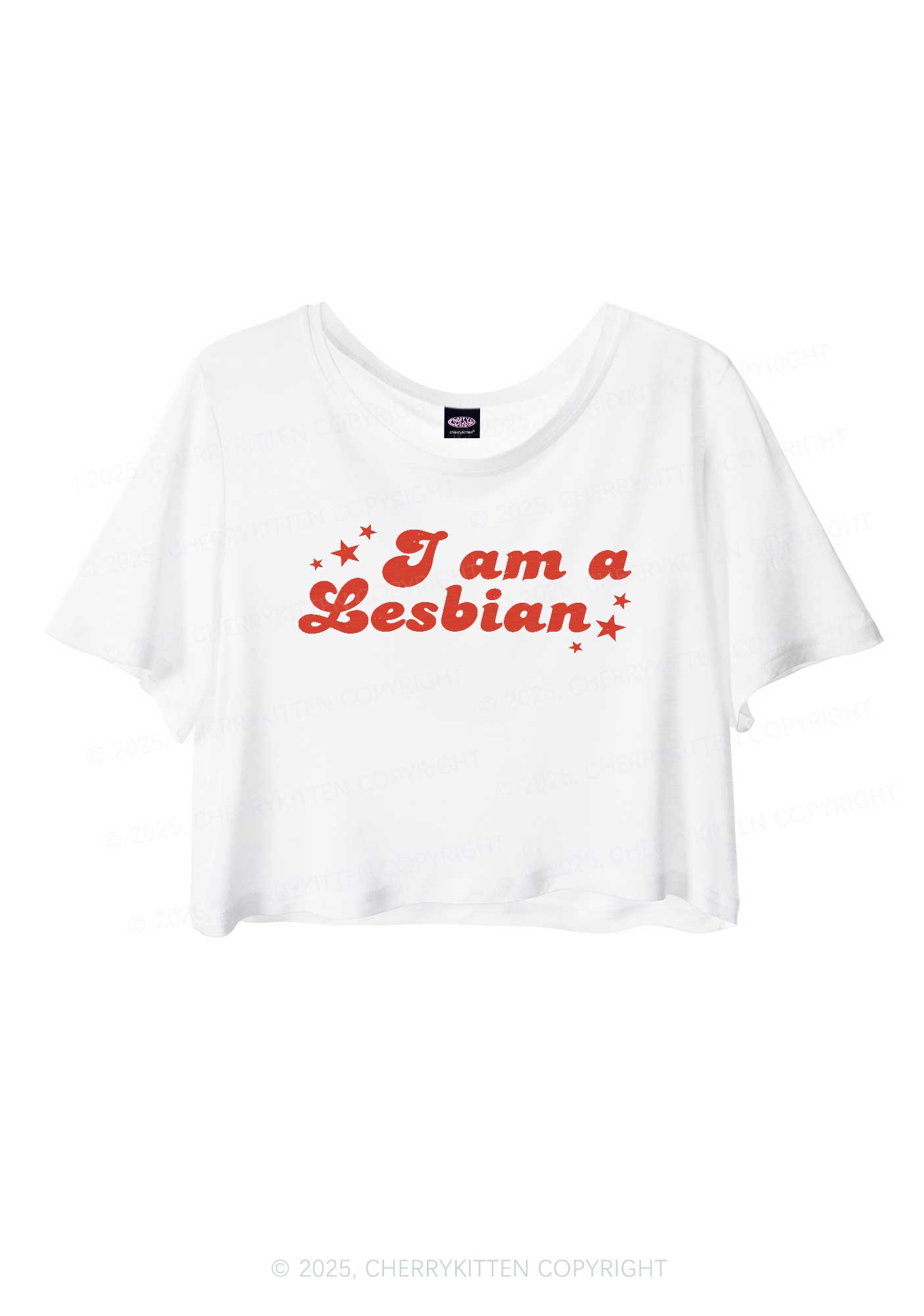Im Lesbian Pride Y2K Sheer Crop Tee Cherrykitten