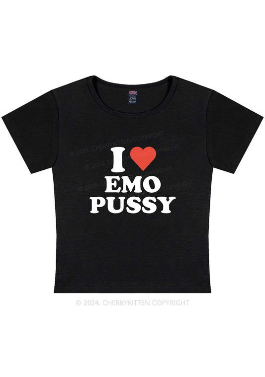 I Love EMO Puxxy Y2K Baby Tee Cherrykitten