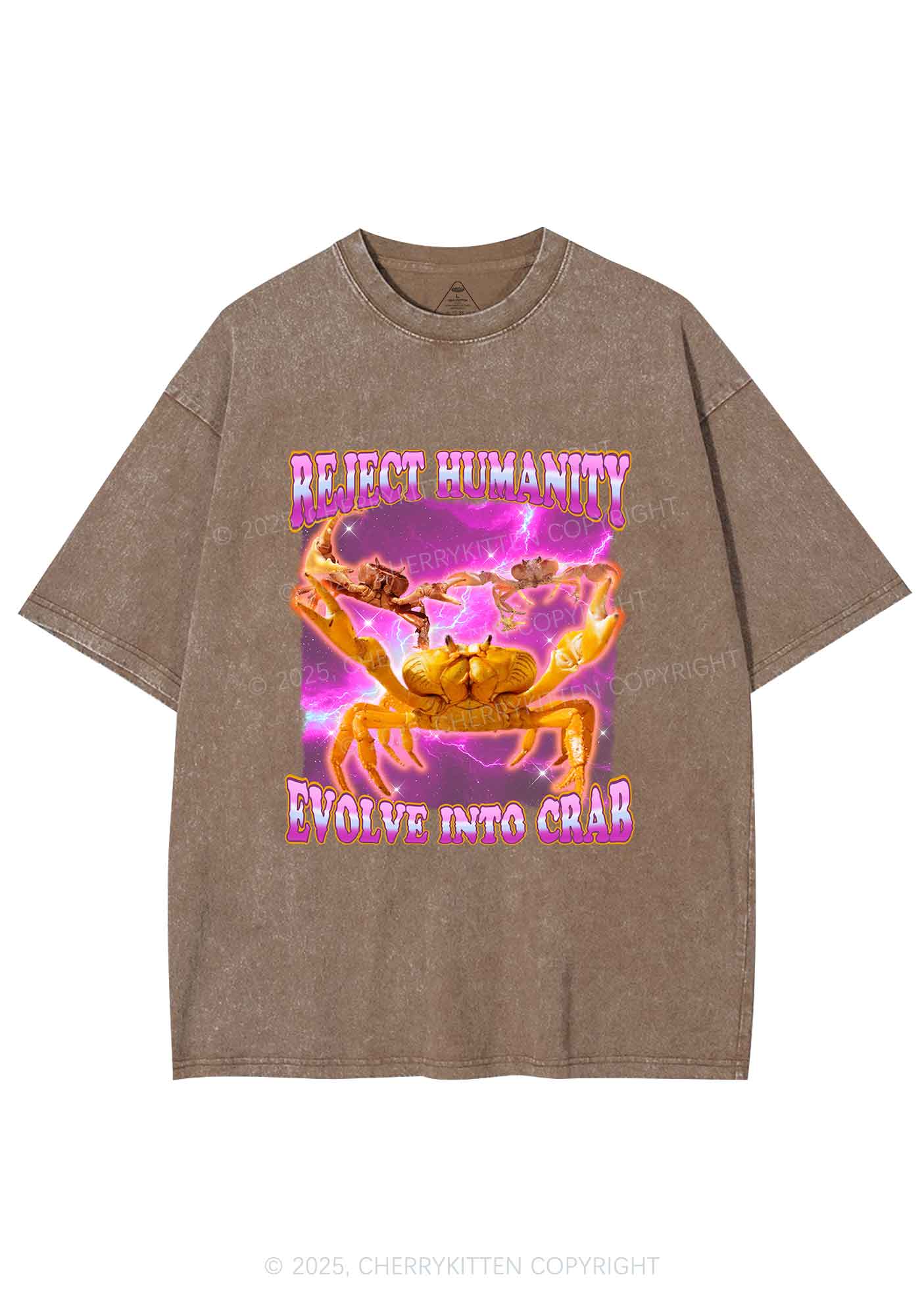 Reject Humanity Crab Y2K Shirts Washed Tee Cherrykitten