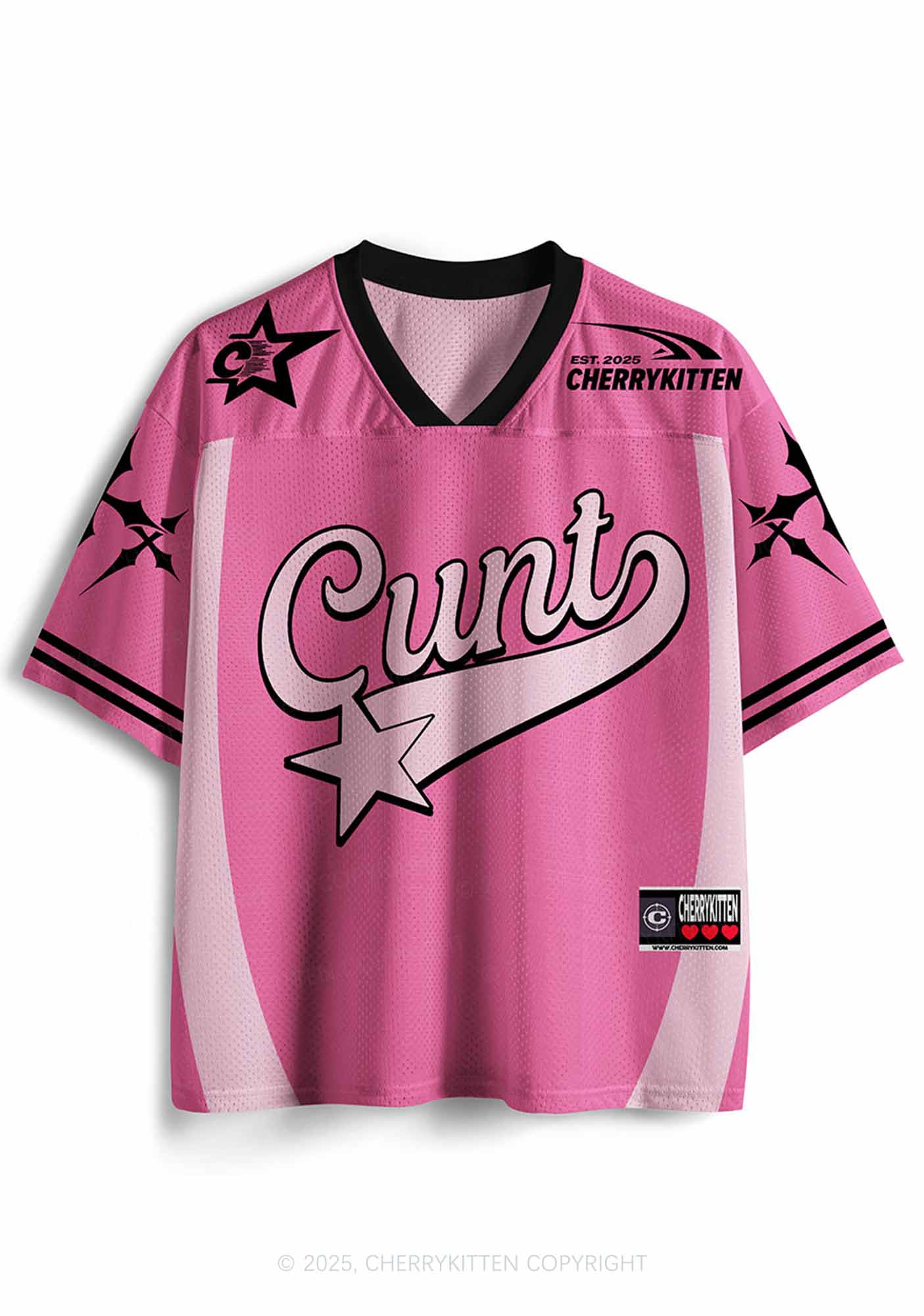 Custom Pink Cxxt Star Y2K Sport Jersey Shirts Cherrykitten