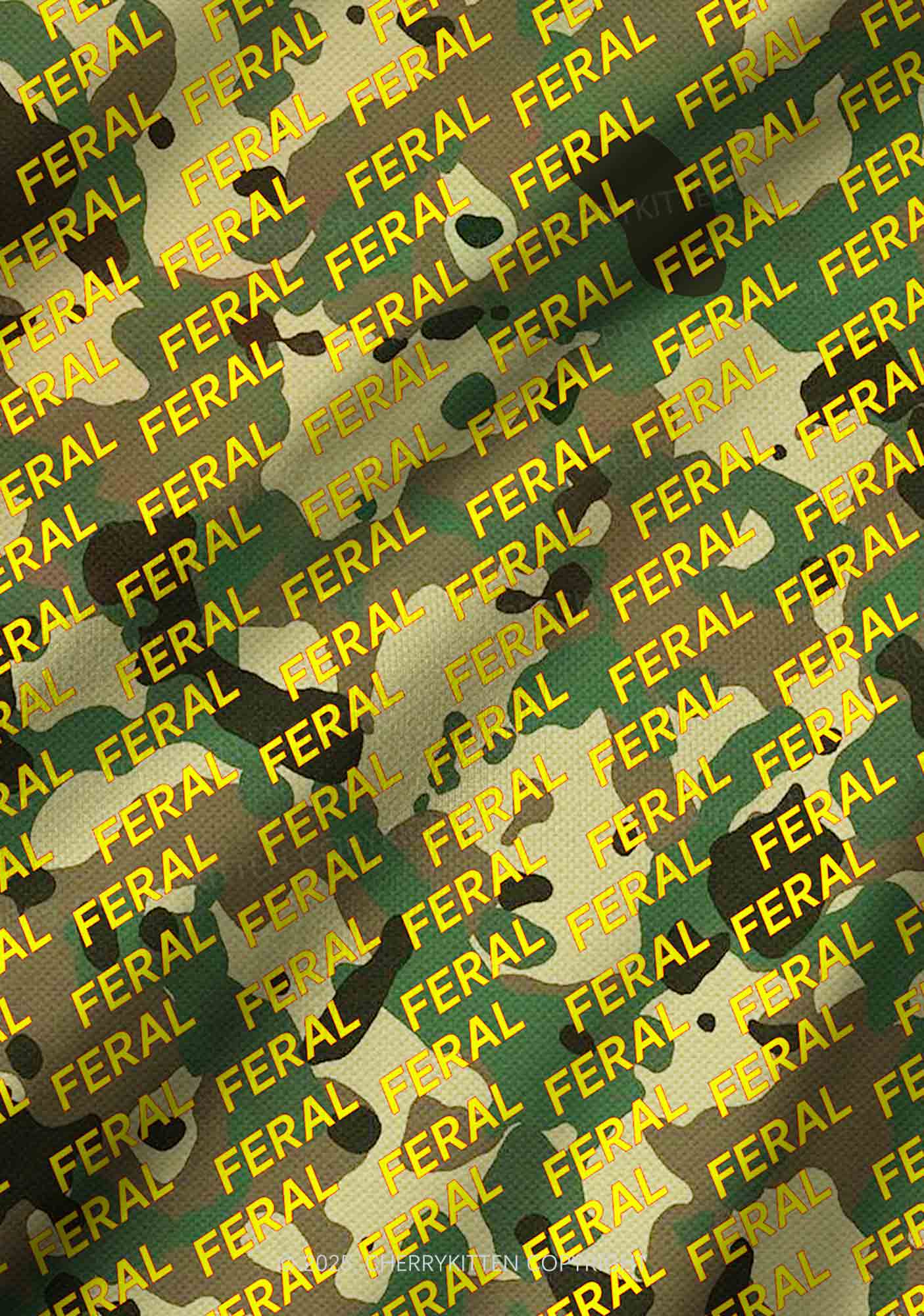 Wild Camouflage Feral Y2K Print Long Sleeve Pajama Set Cherrykitten