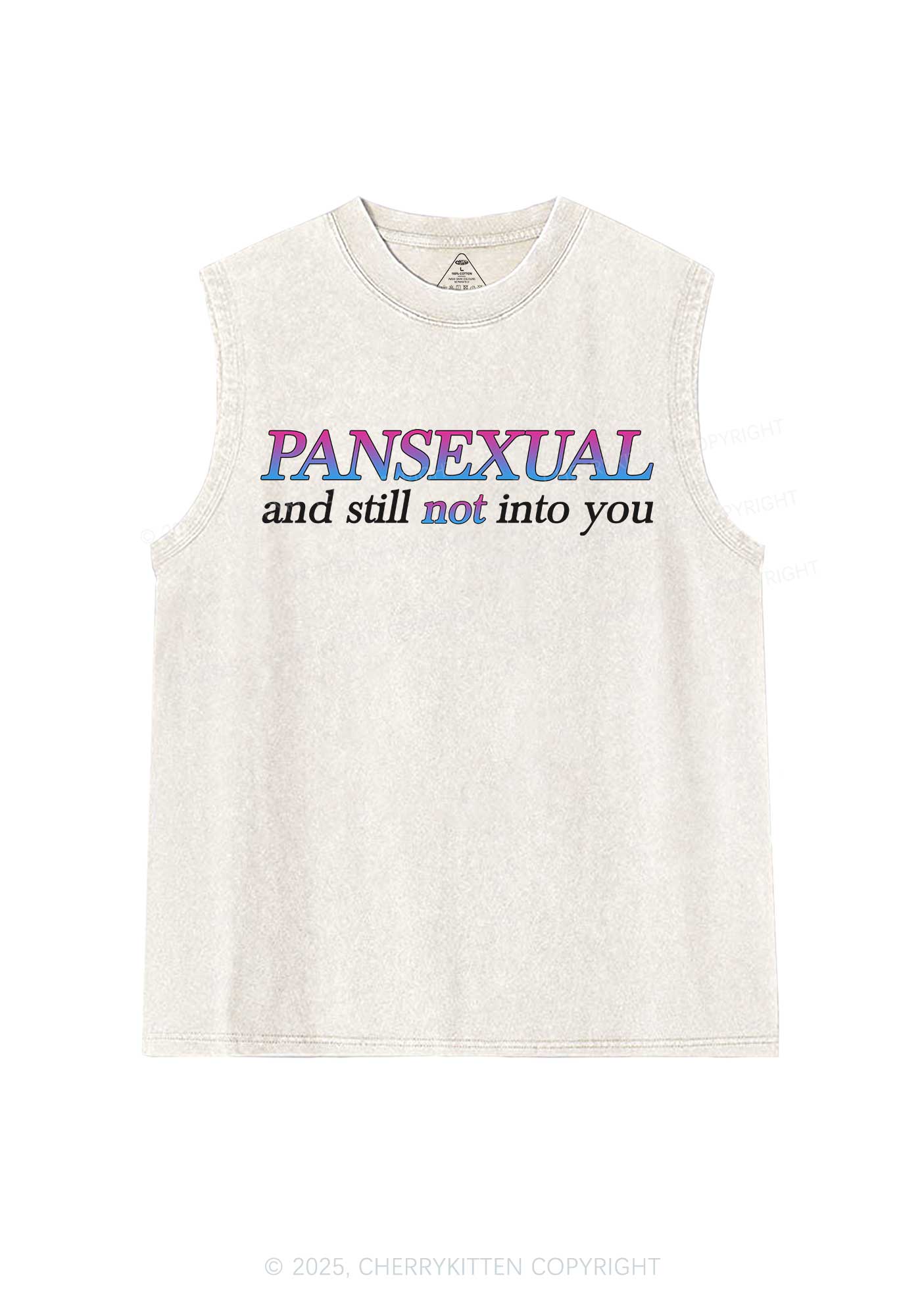 Pansexual Still Not Into You Pride Y2K Washed Muscle Tank Cherrykitten
