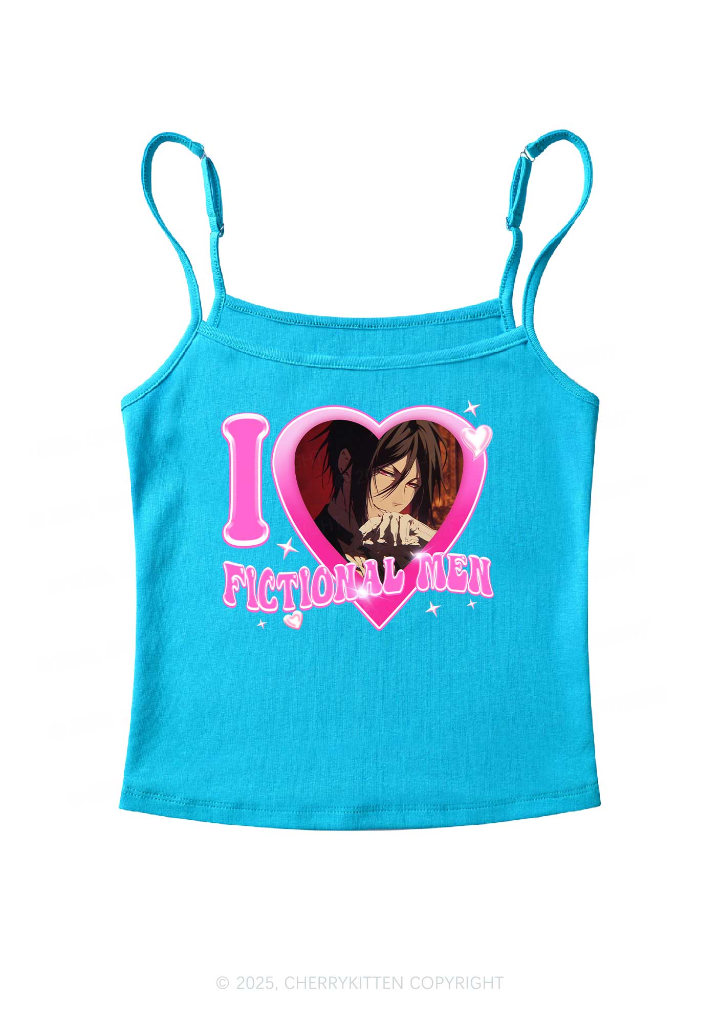 Custom I Love Fictional Men Y2K Spaghetti Strap Cami Cherrykitten