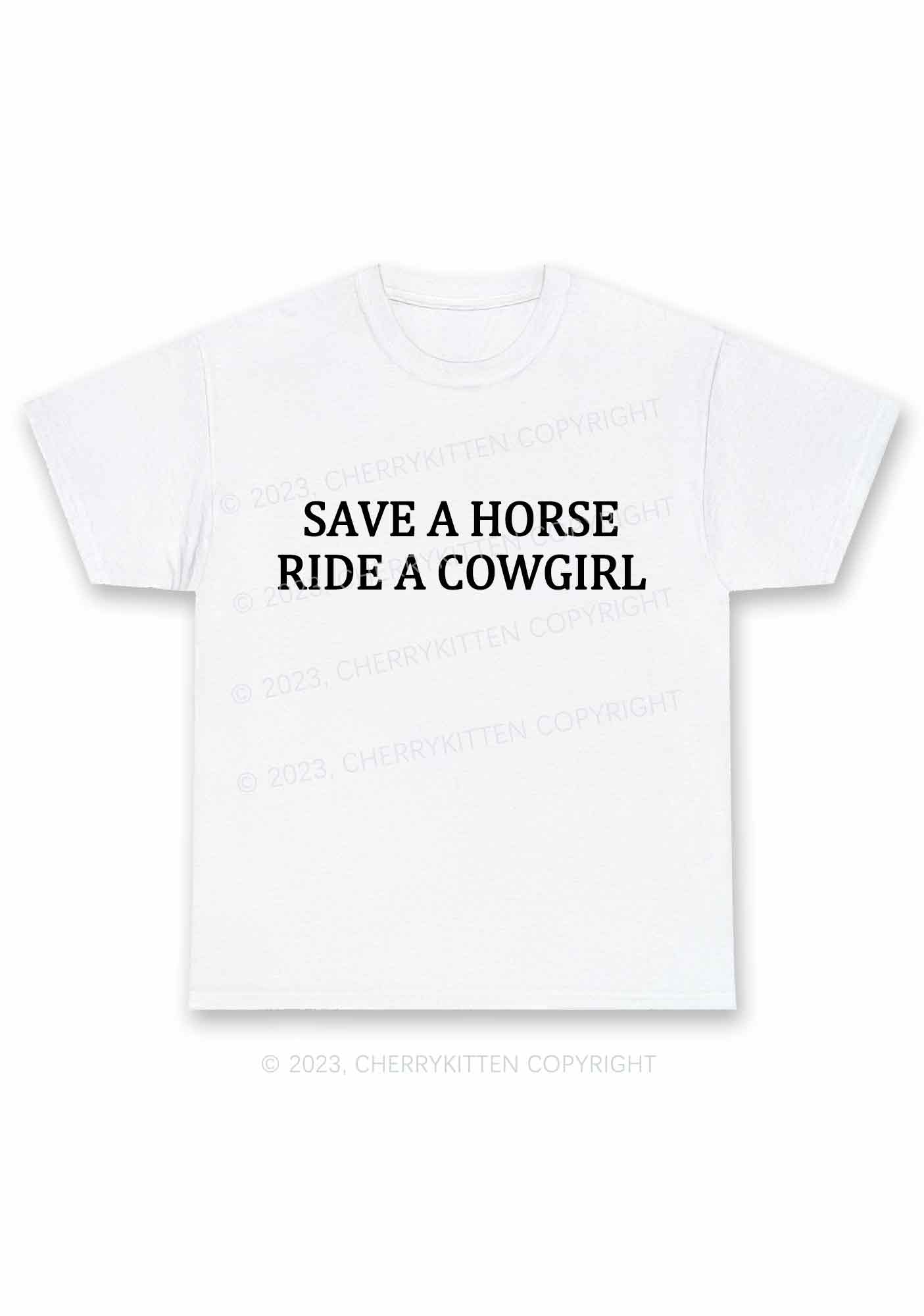 Save A Horse Ride A Cowgirl Y2K Chunky Shirt Cherrykitten