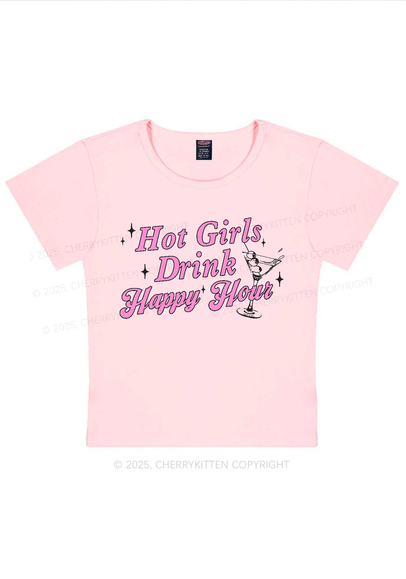 Hot Girls Drink Happy Hour Y2K Baby Tee Cherrykitten