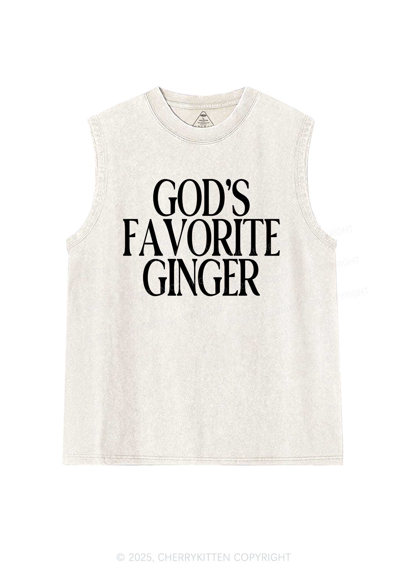 Gods Favorite Ginger Y2K Washed Muscle Tank Cherrykitten