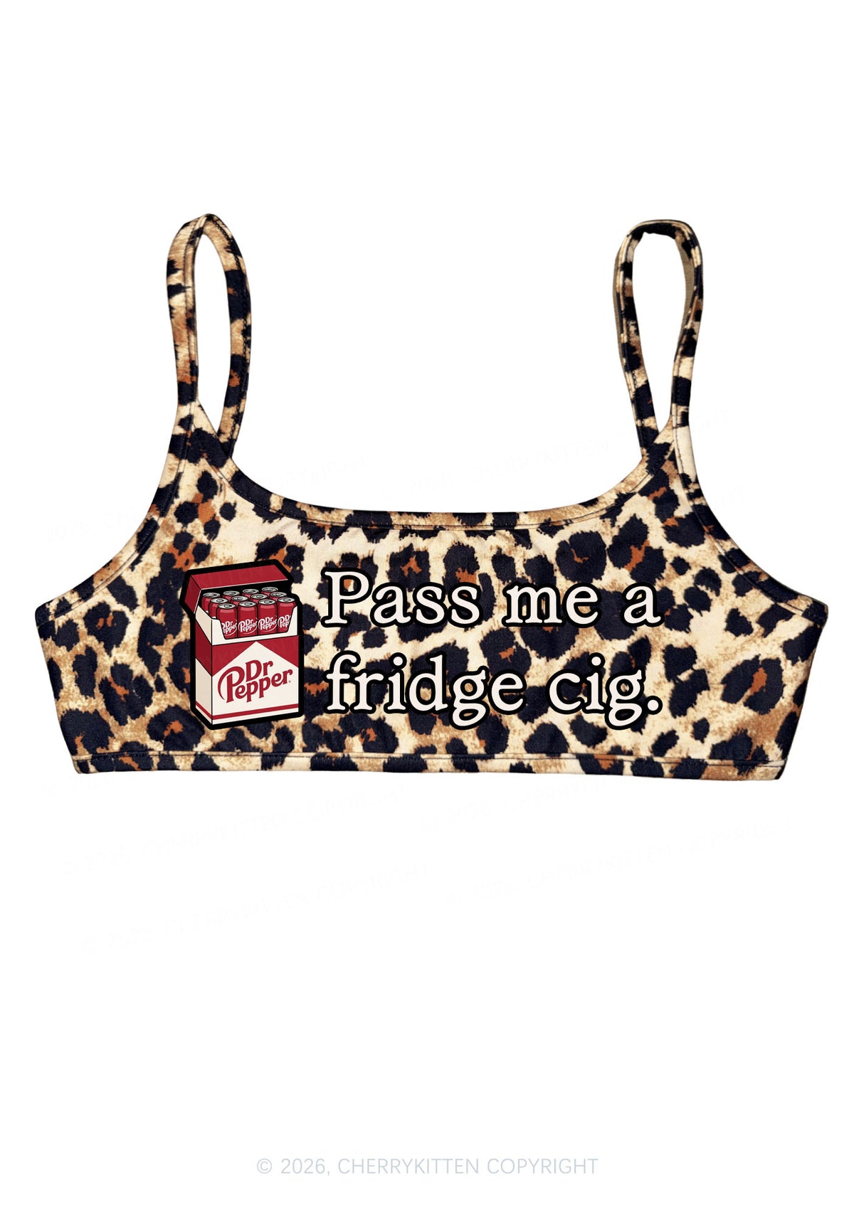 Pass Me A Fridge Cig Red Drinks Y2K Super Crop Cami Cherrykitten