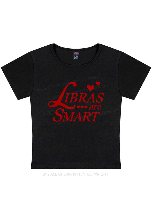Libras Are Smart Y2K Baby Tee Cherrykitten