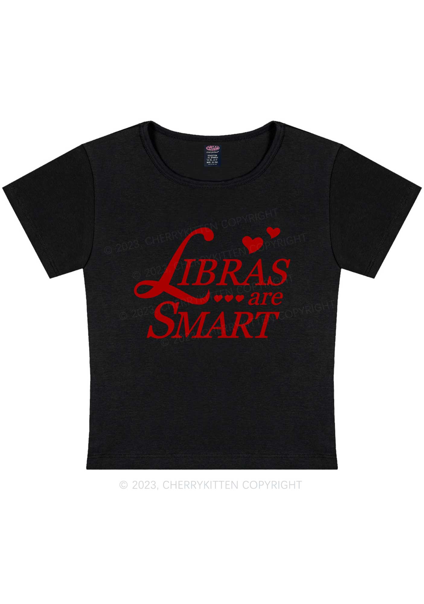 Libras Are Smart Y2K Baby Tee Cherrykitten