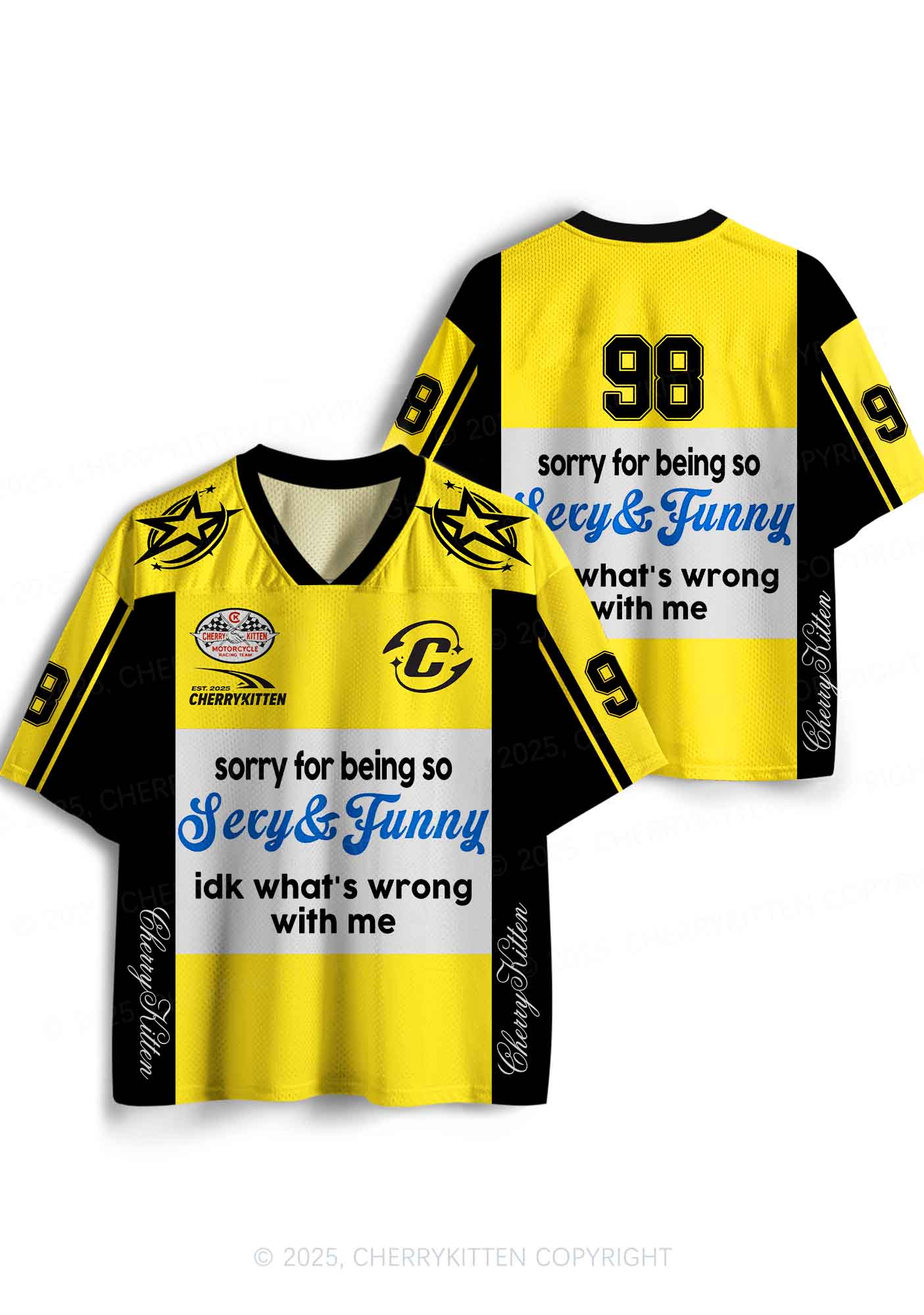 Custom Sorry For Being So Funny Y2K Sport Jersey Shirts Cherrykitten