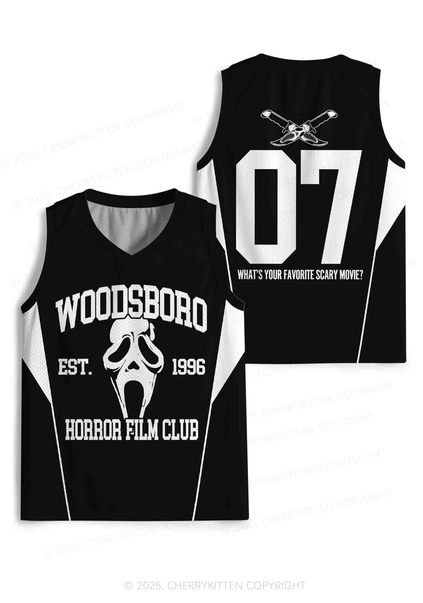 Halloween Custom Black Horror Club Y2K Sport Jersey Tank Cherrykitten