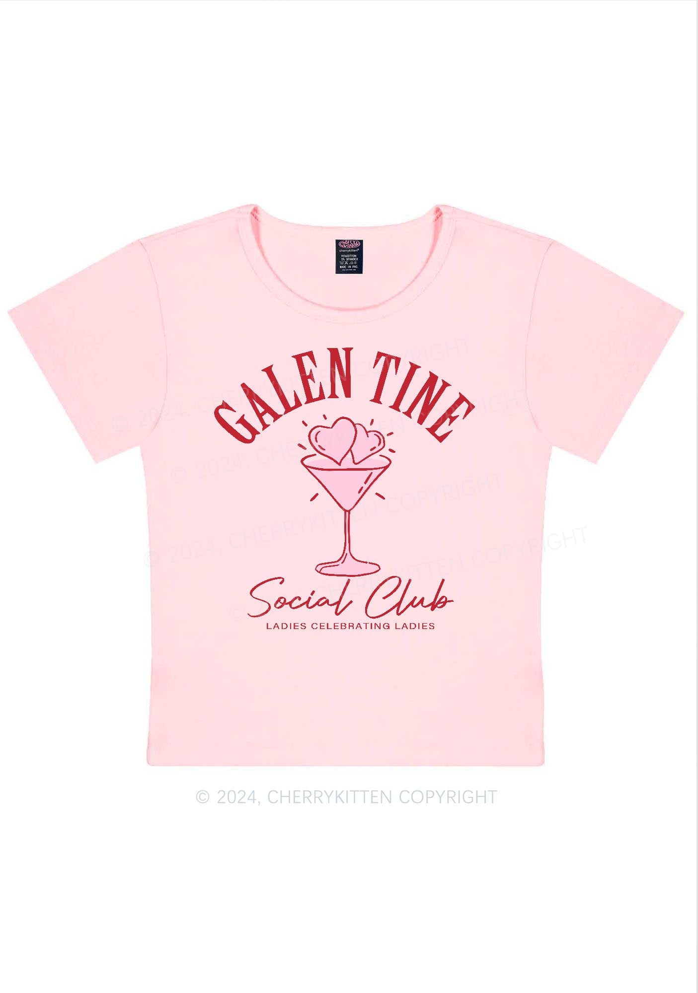Galentine Social Club Y2K Valentine's Day Baby Tee Cherrykitten