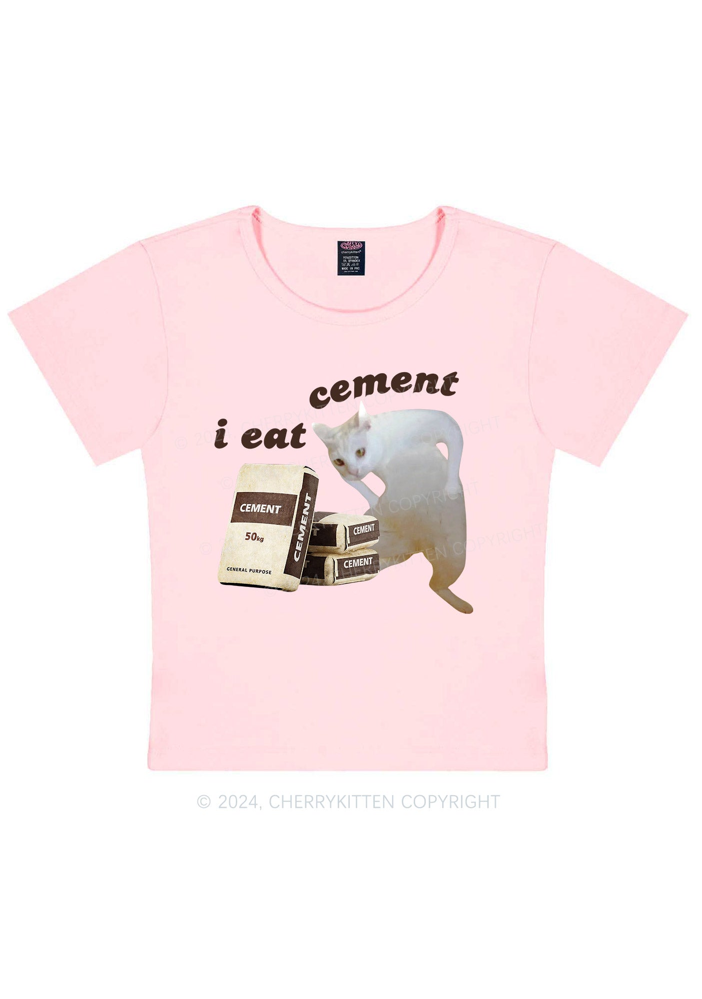 I Eat Cement Y2K Baby Tee Cherrykitten