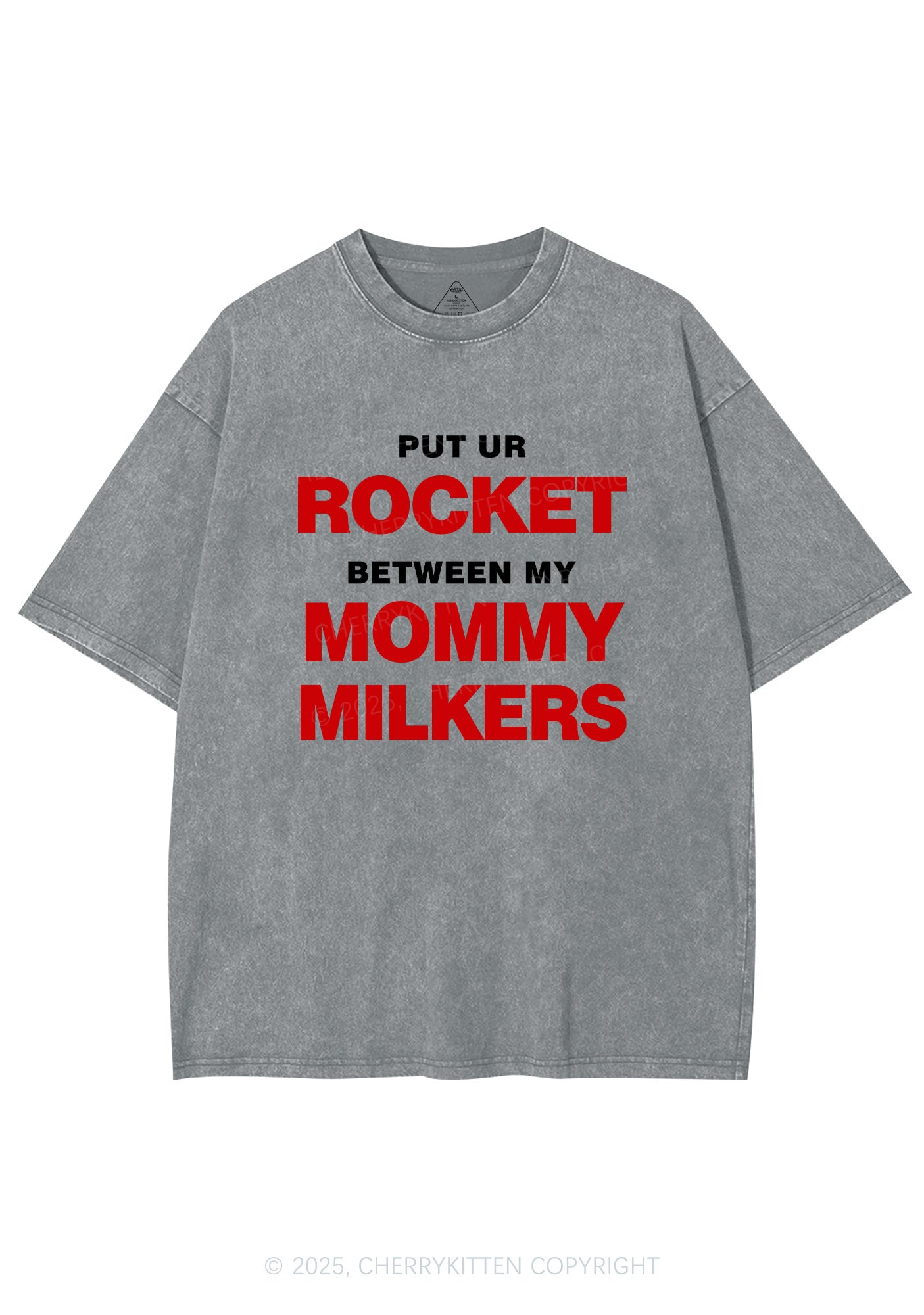 Rocket Mommy Milkers Y2K Shirts Washed Tee Cherrykitten