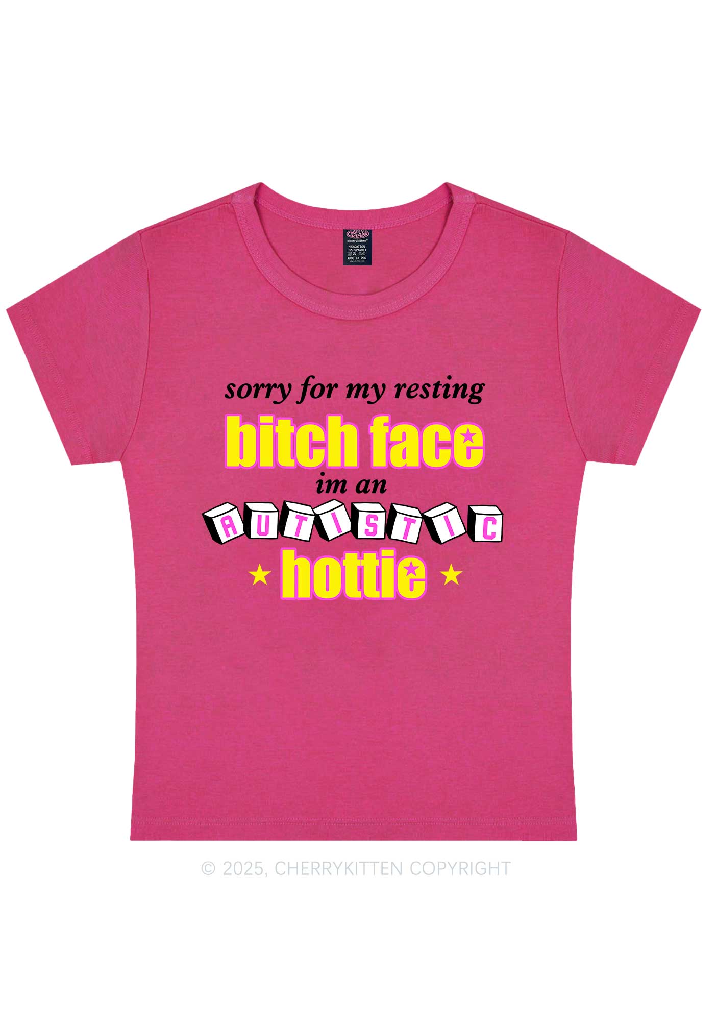 Autistic Hottie Y2K Baby Tee Cherrykitten