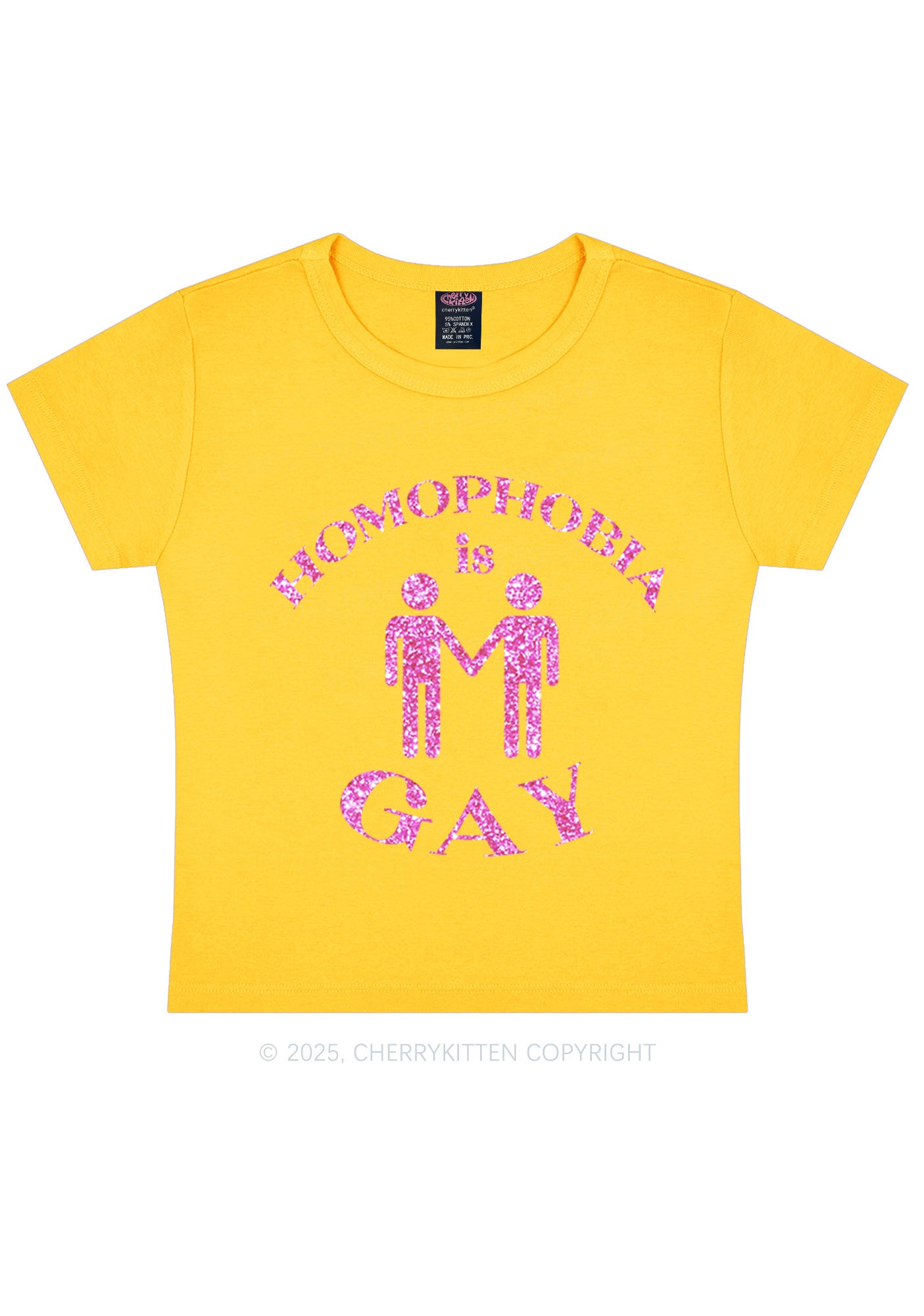 Glitter Homophobia Is Gay Pride Y2K Baby Tee Cherrykitten