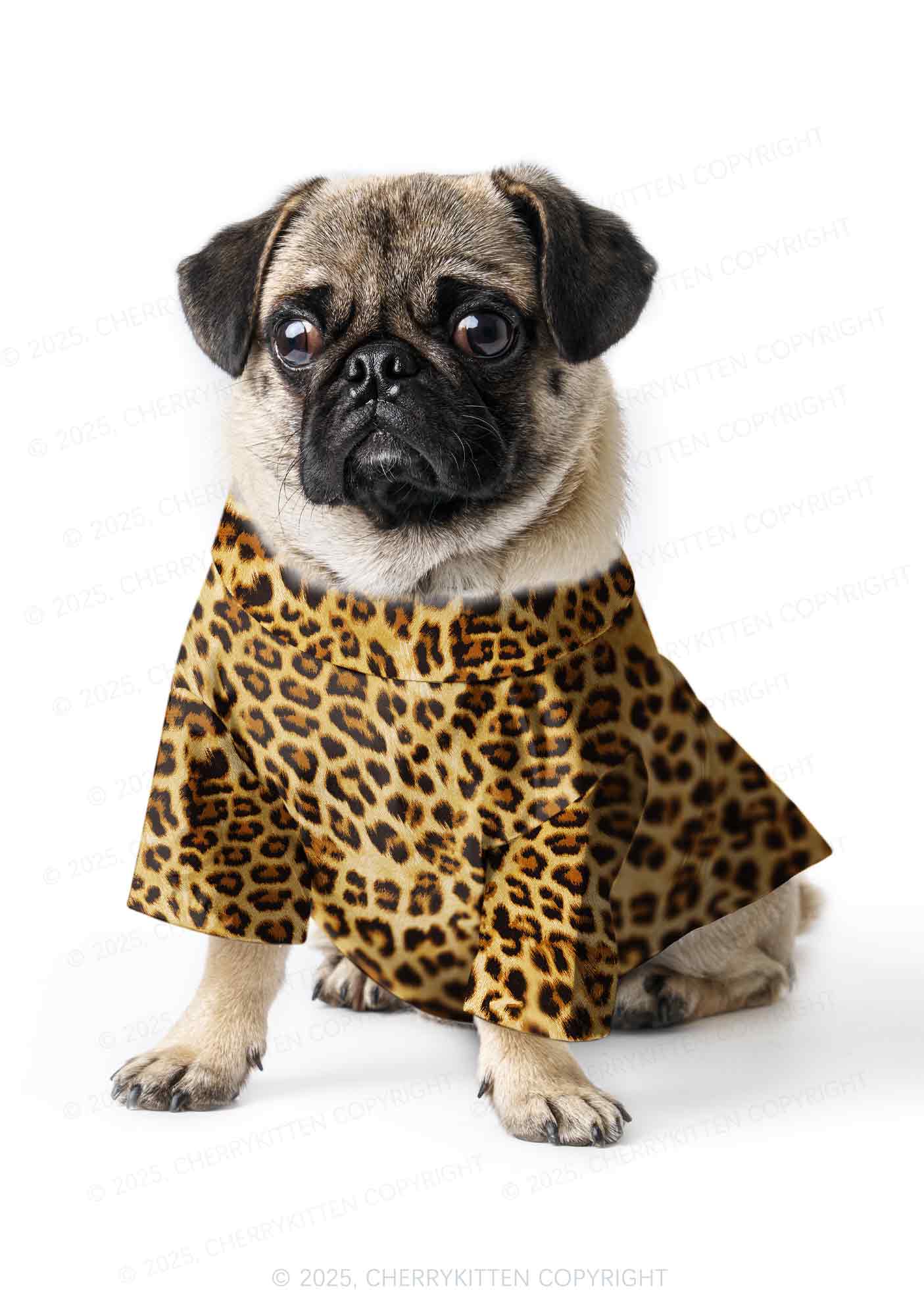 Brown Leopard Y2K Pet Shirts Cherrykitten