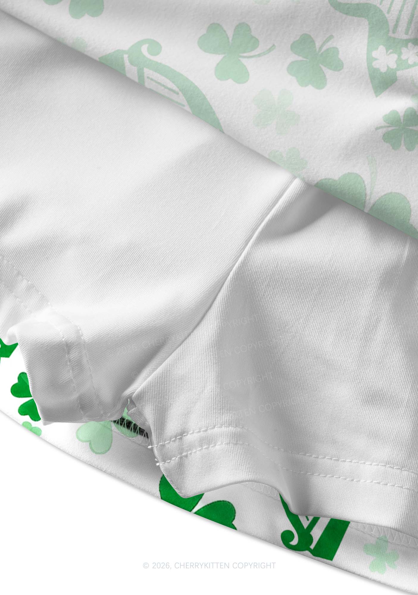 Clover Harp St Patricks Y2K Print Mini Skirt Cherrykitten