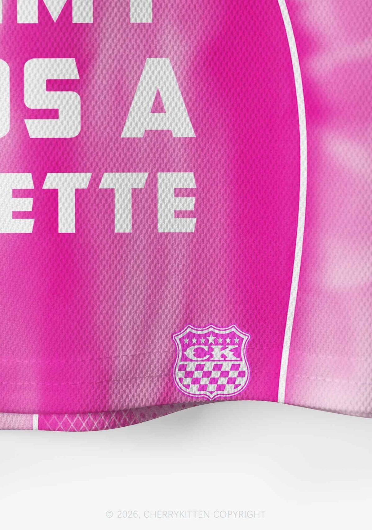 Pink Mommy Needs A Cigarette Y2K Crop Sport Jersey Shirts Cherrykitten