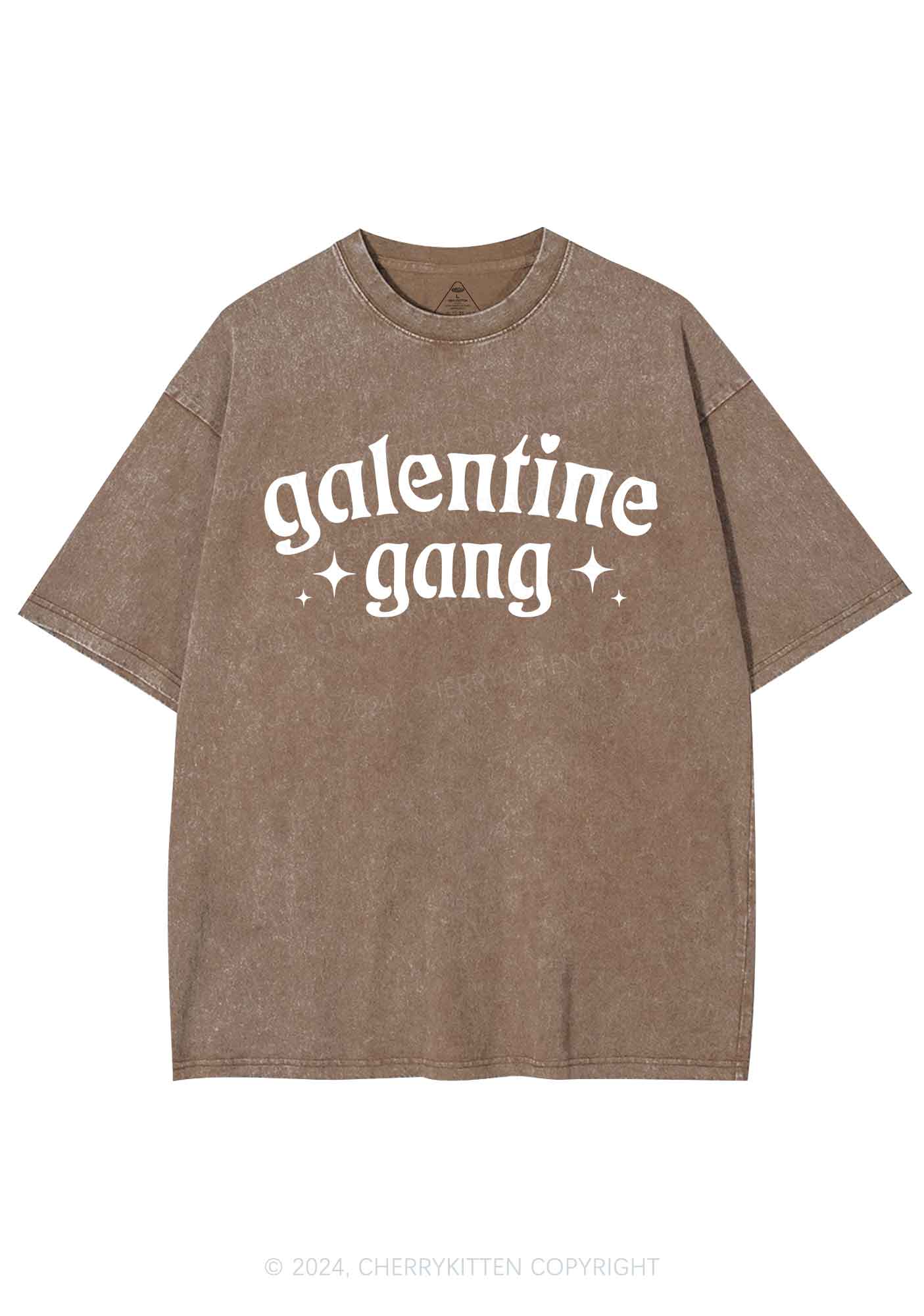 Galentine Gang Y2K Valentine's Day Washed Tee Cherrykitten